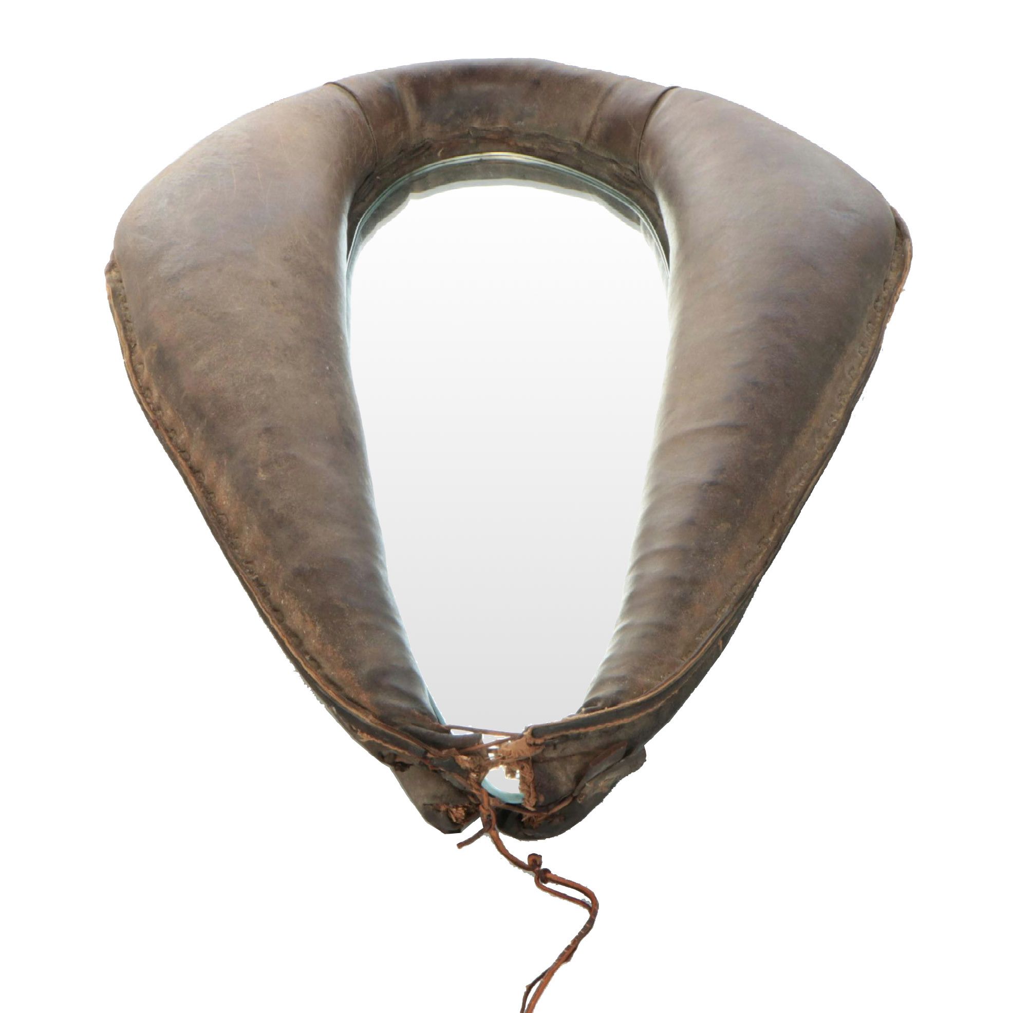 Victorian Leather Horse Collar Wall Mirror