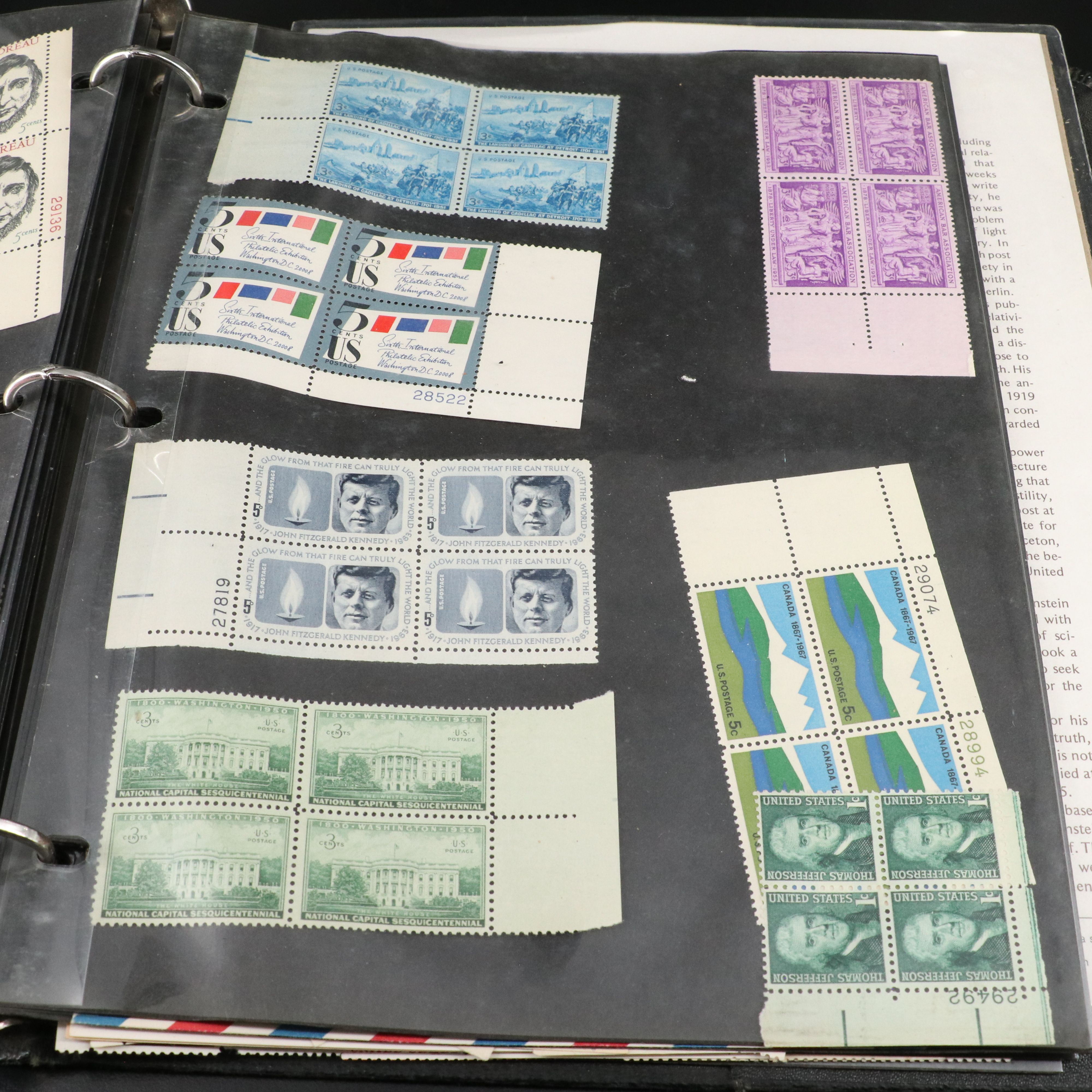 Four Notebooks with Unused United States Stamps