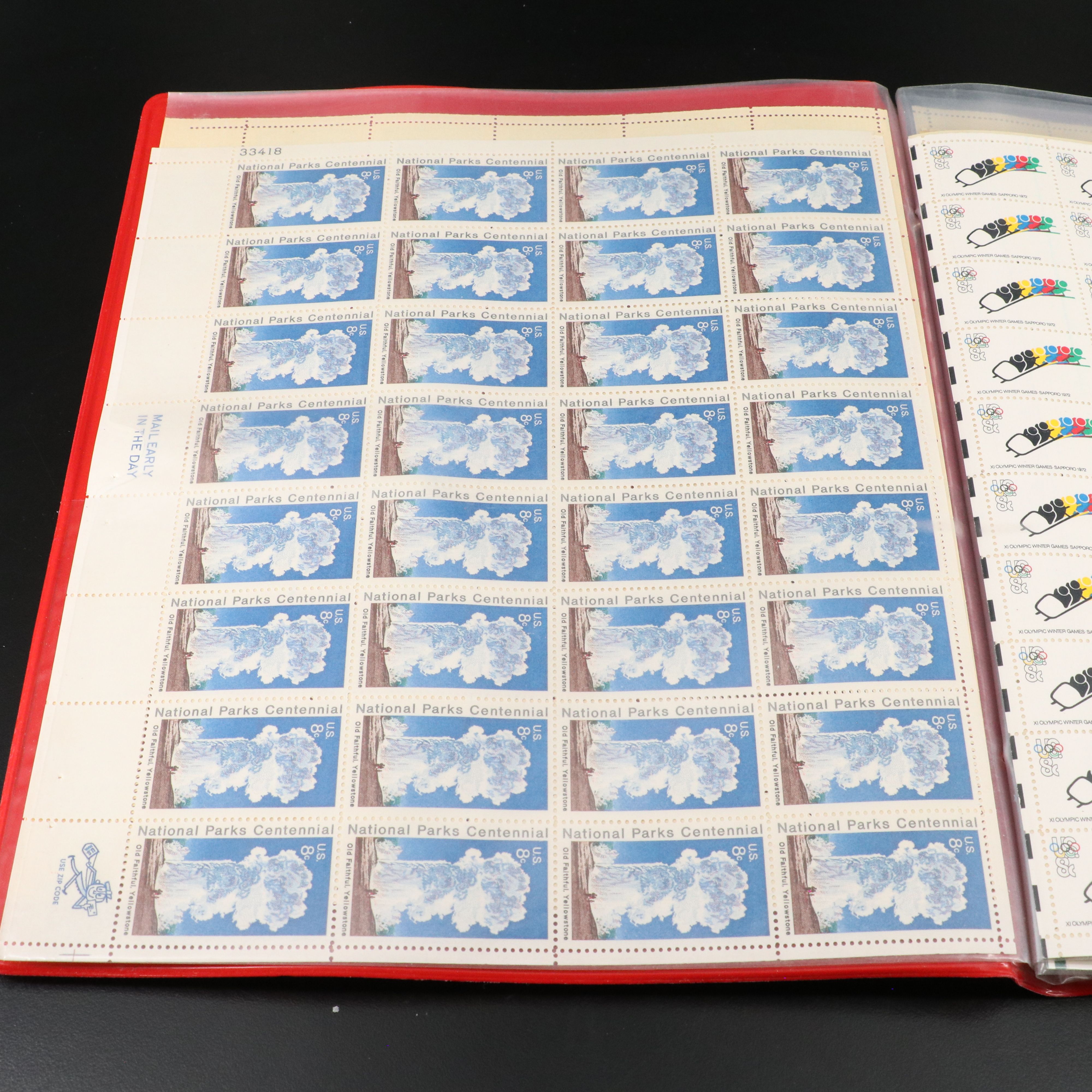 Four Notebooks with Unused United States Stamps