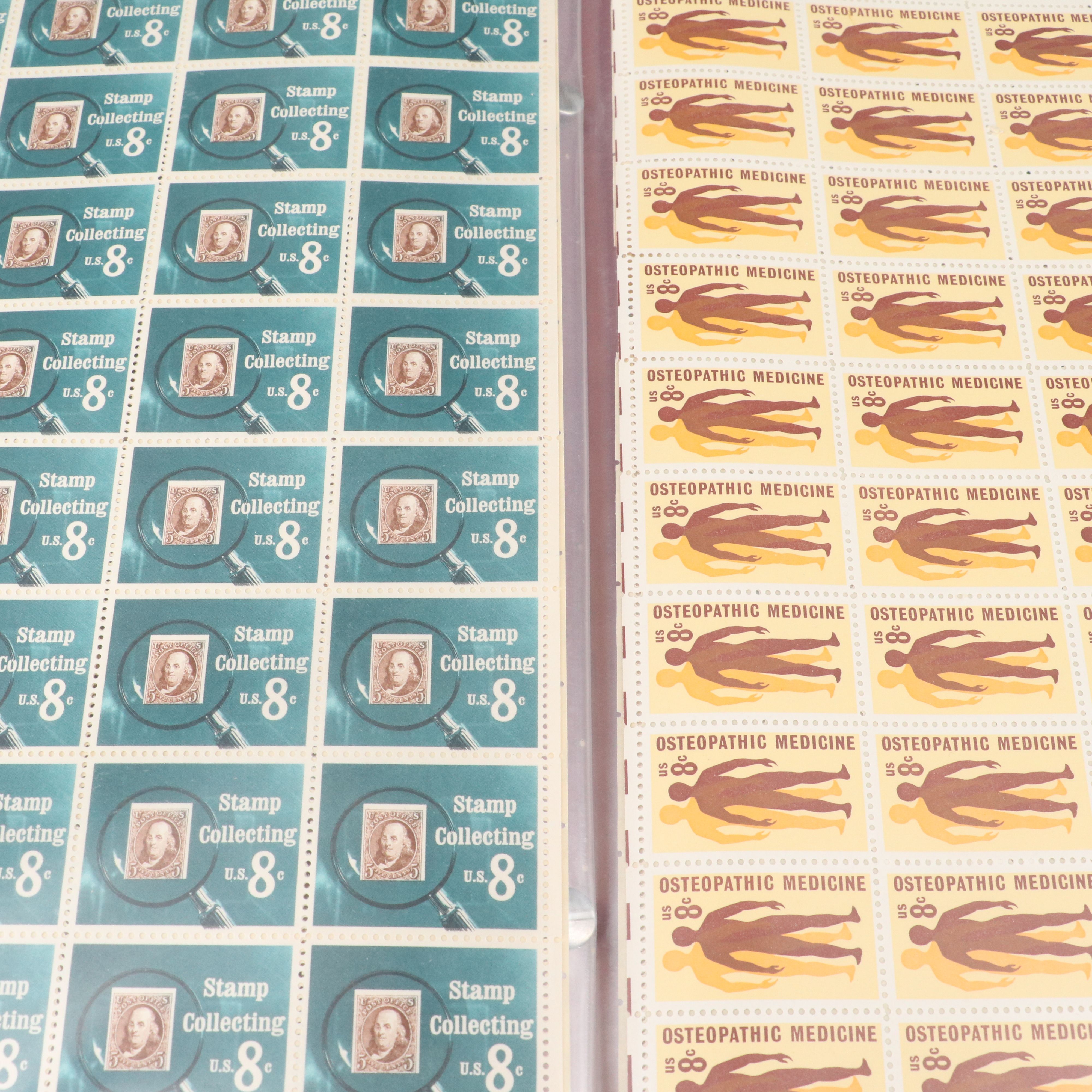 Four Notebooks with Unused United States Stamps