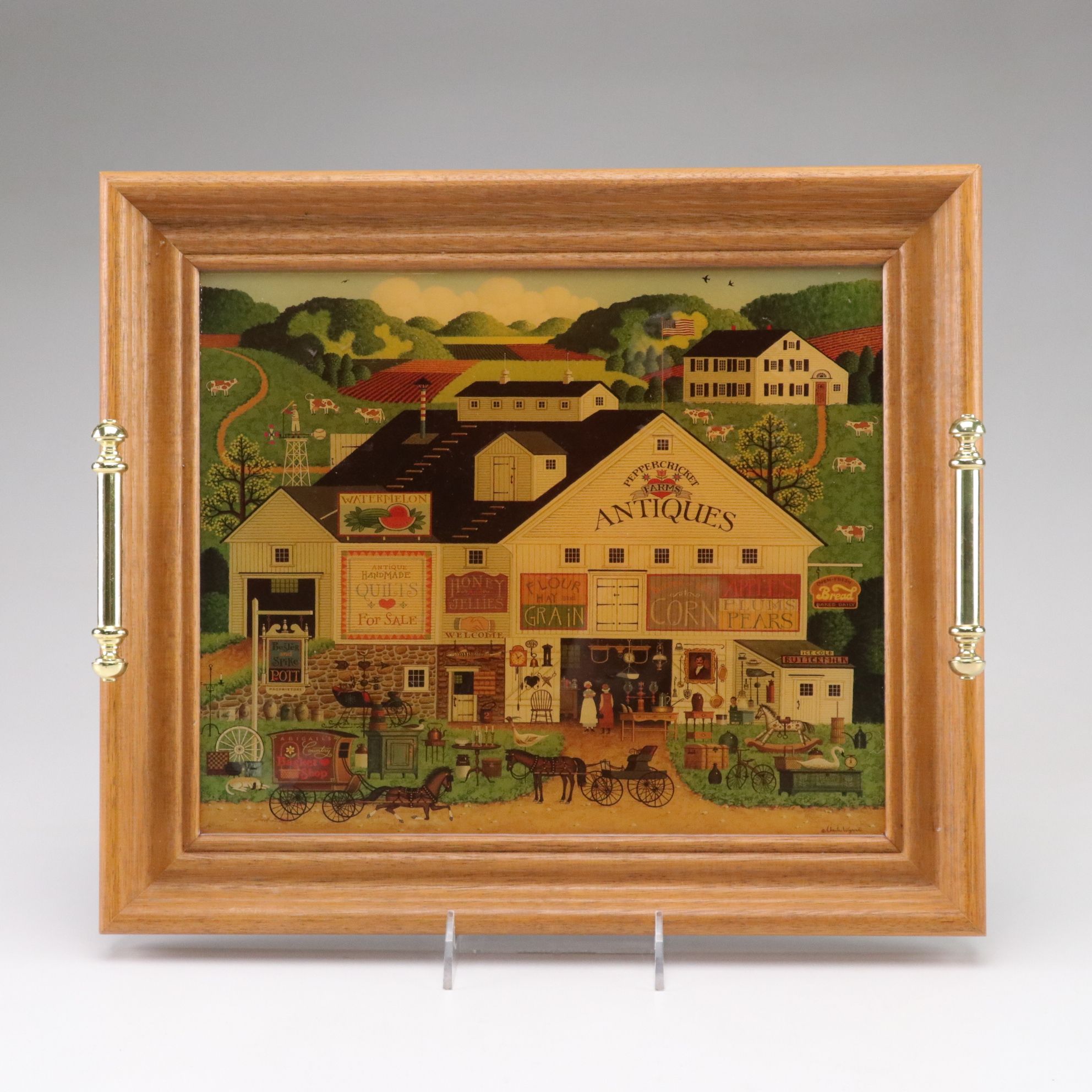 P. Buckley Moss "Two Fiddlers" Illustrated Plates, Tray & More