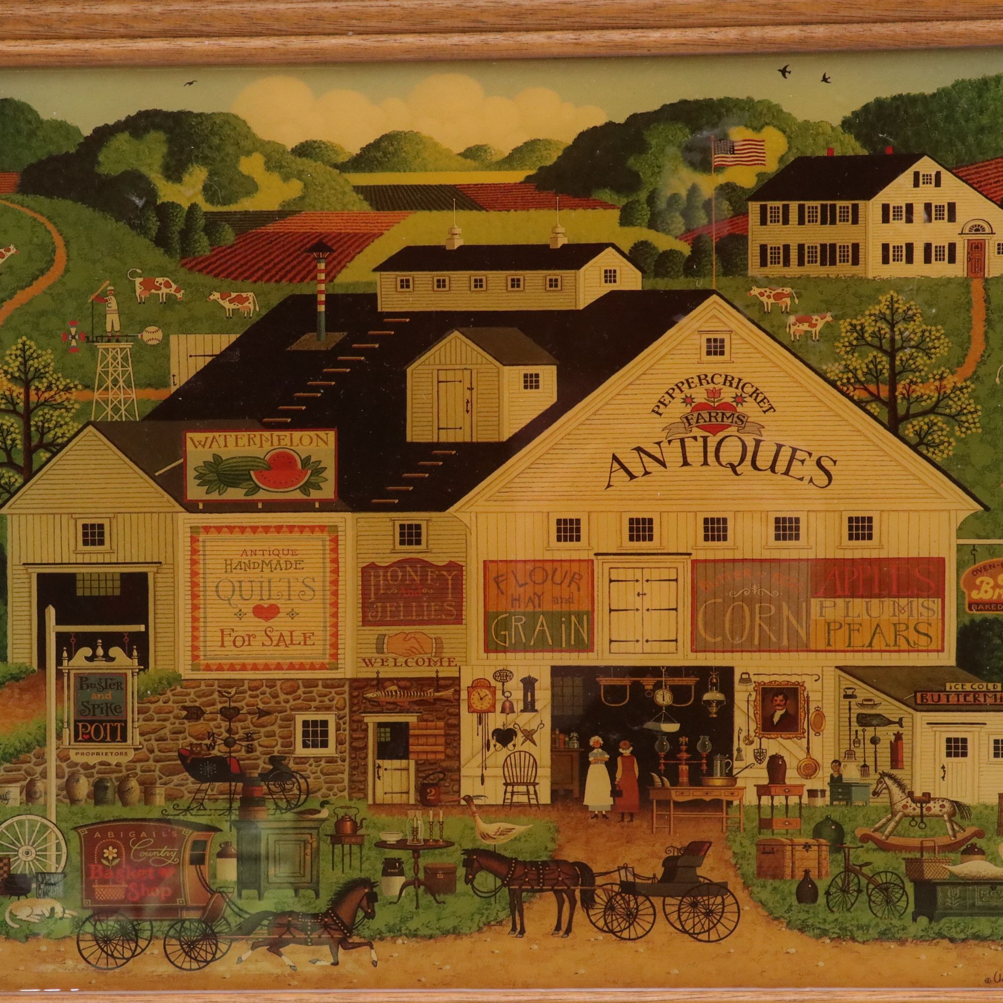 P. Buckley Moss "Two Fiddlers" Illustrated Plates, Tray & More