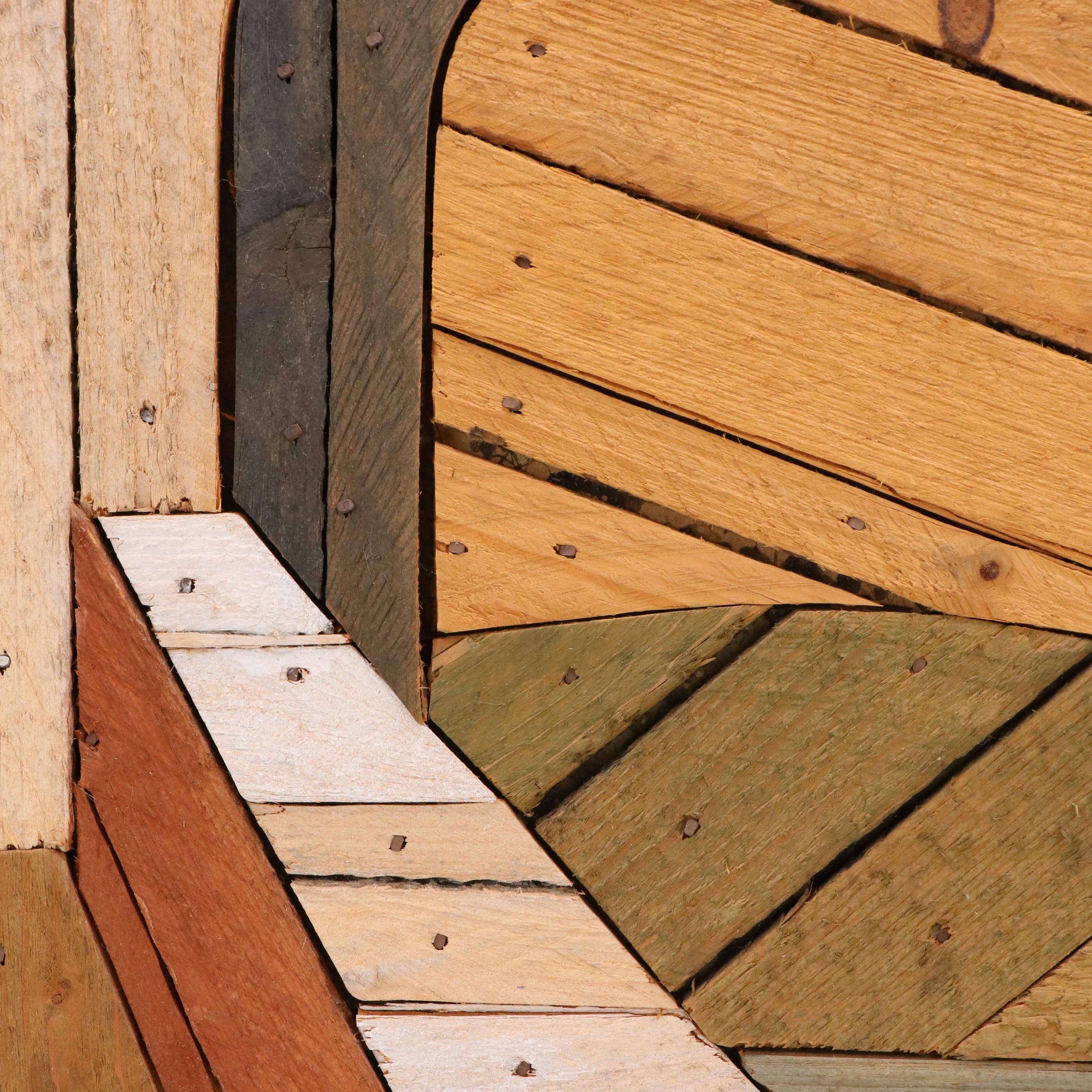 Theodore DeGroot Folk Art Style Wood Lath Art of Covered Bridge, Circa 1970