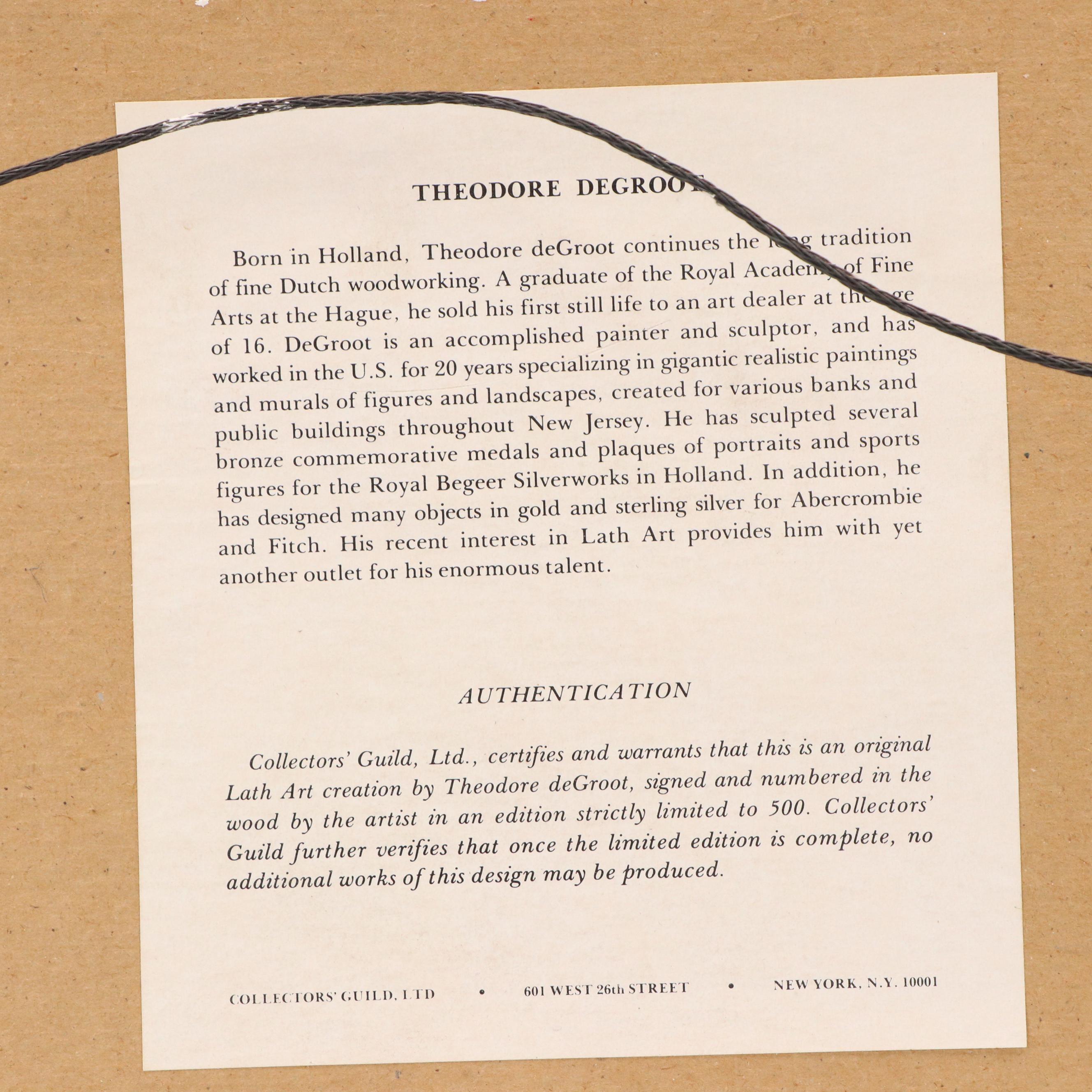 Theodore DeGroot Folk Art Style Wood Lath Art of Covered Bridge, Circa 1970