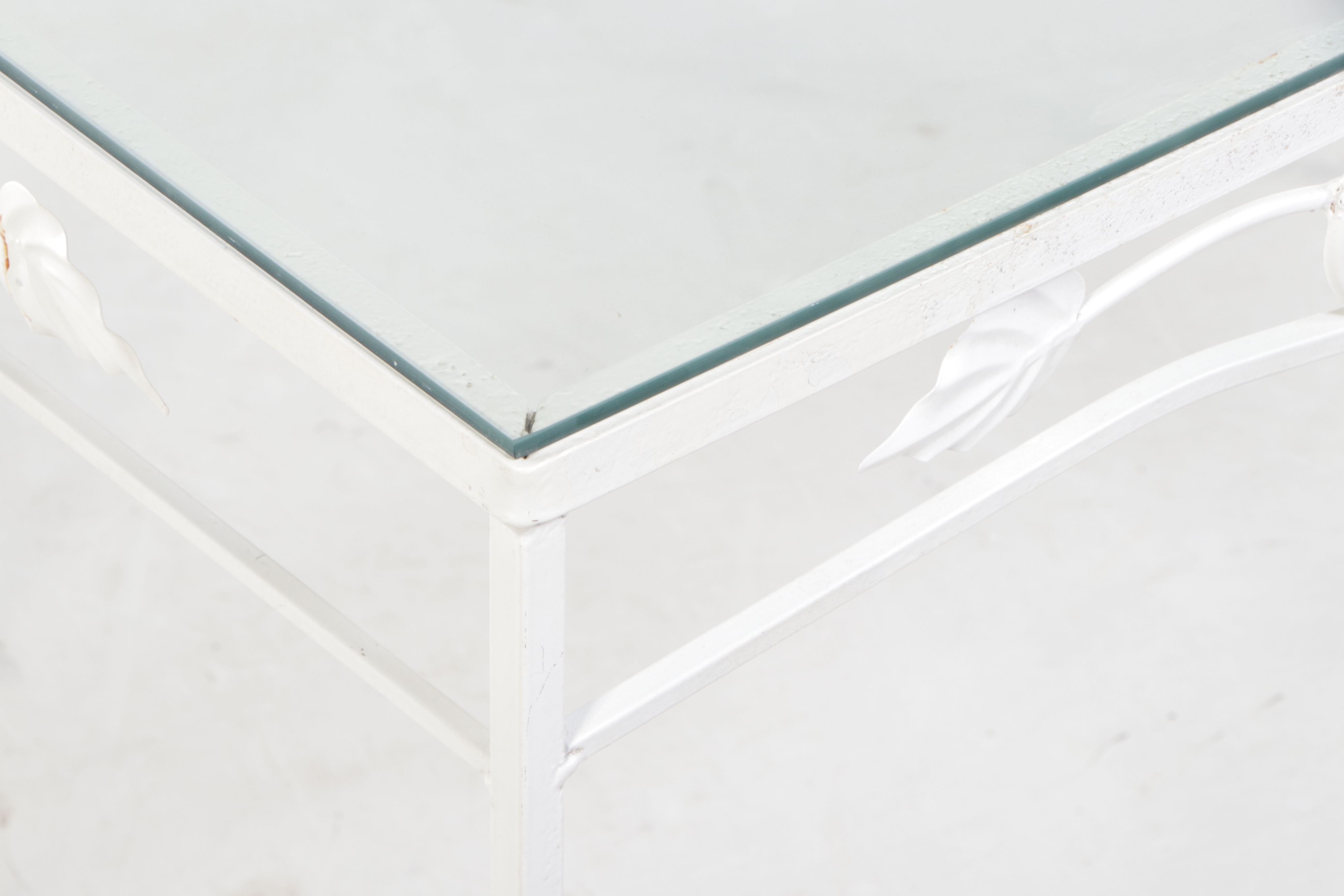 White Painted Wrought Iron Patio Dining Set Plow & Hearth Cushions