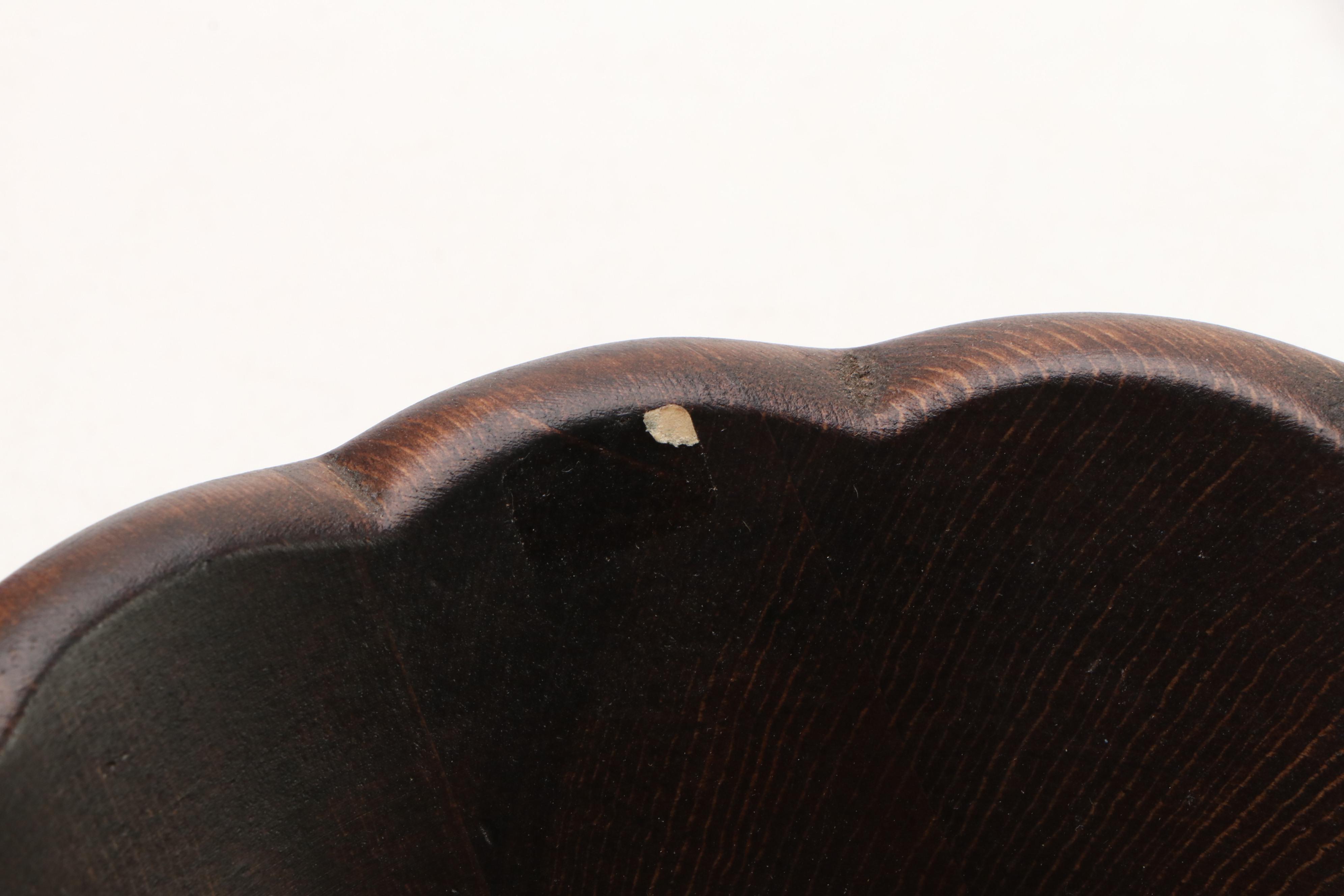 Mid Century Modern Style Carved Wood Nut Bowl with Mallet and Other Kitchenware