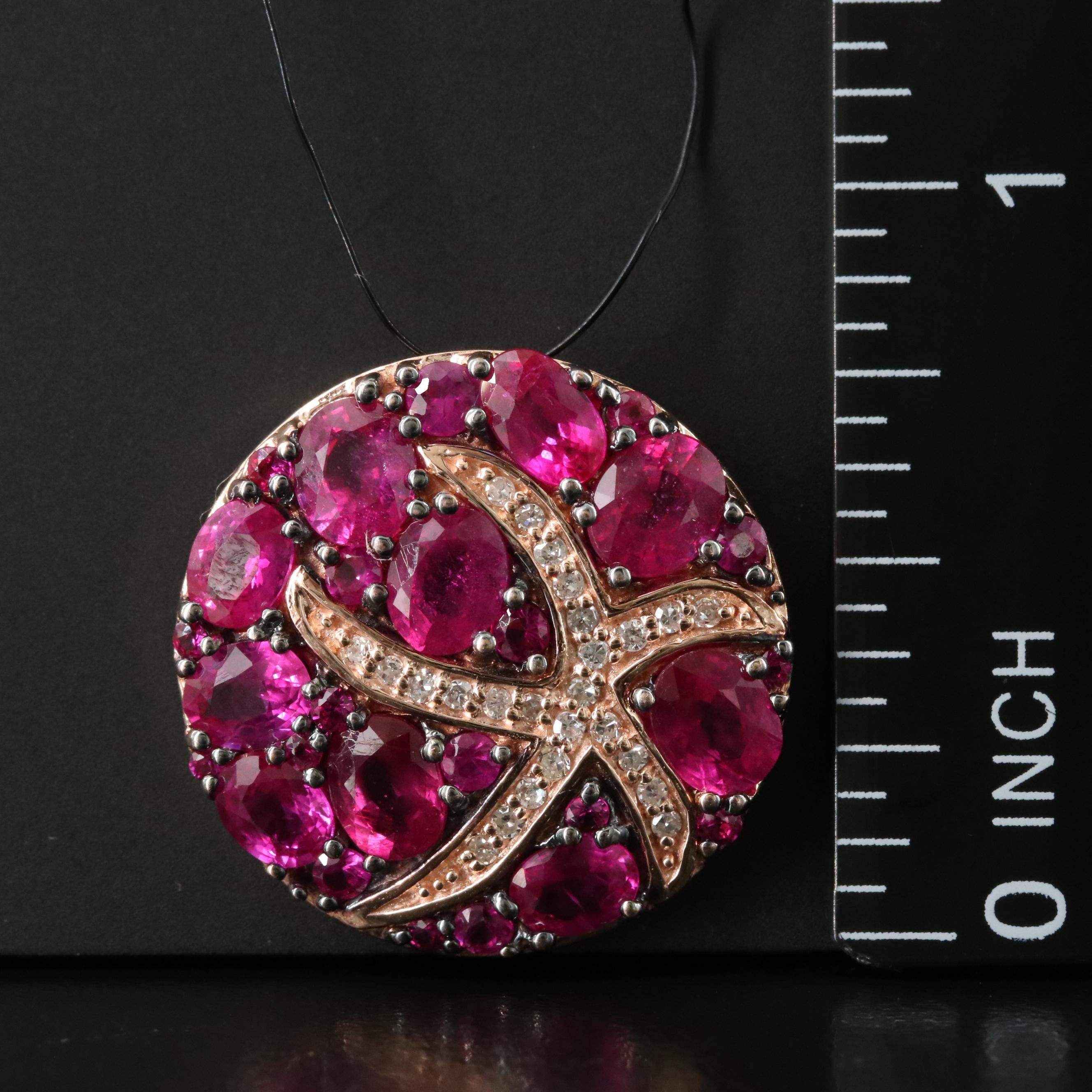 EFFY 14K Rose Gold Ruby and Diamond Starfish Pendant