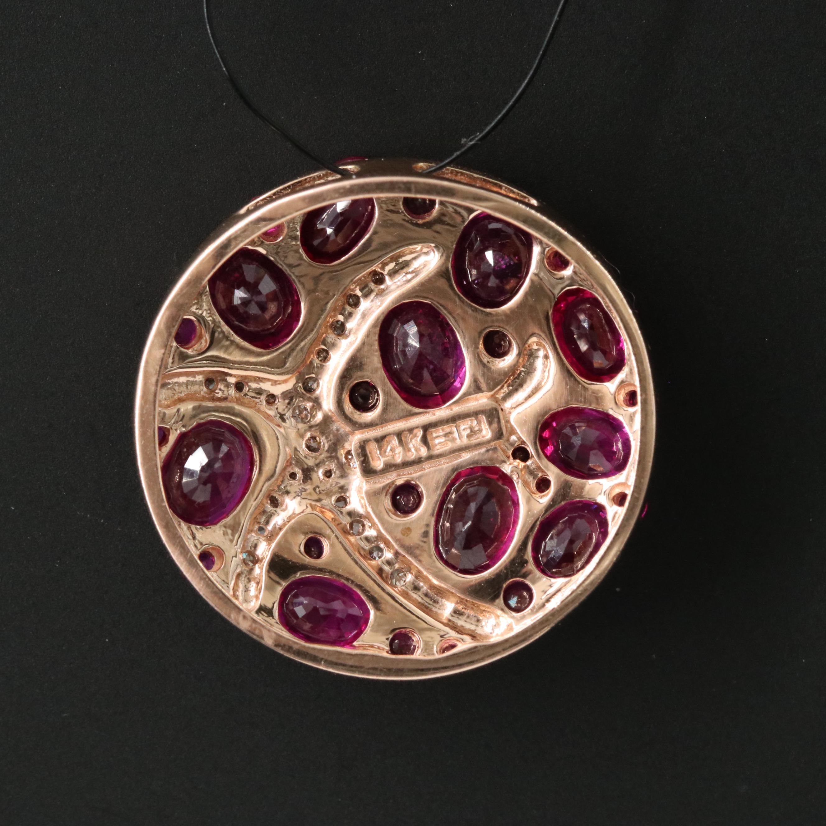 EFFY 14K Rose Gold Ruby and Diamond Starfish Pendant