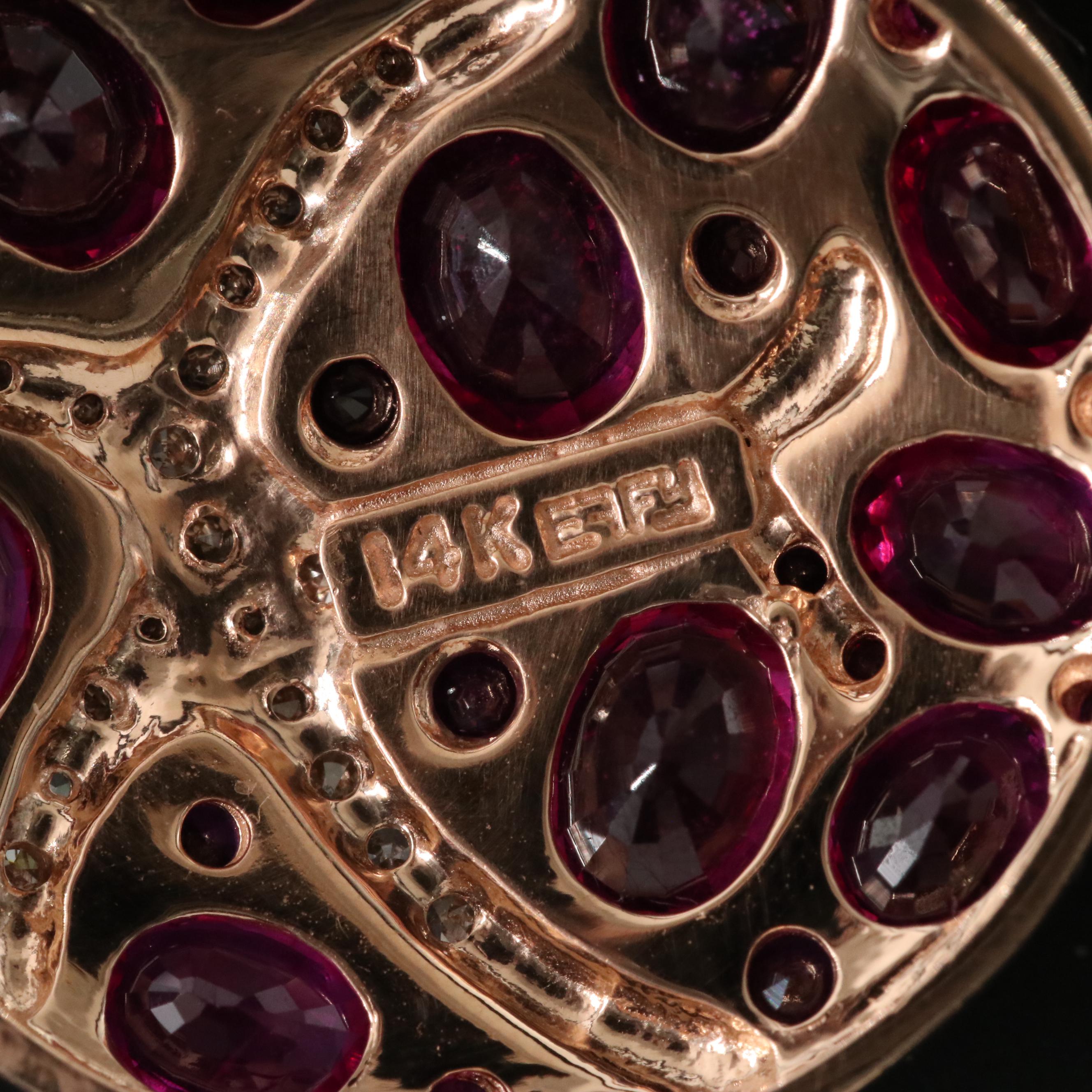 EFFY 14K Rose Gold Ruby and Diamond Starfish Pendant