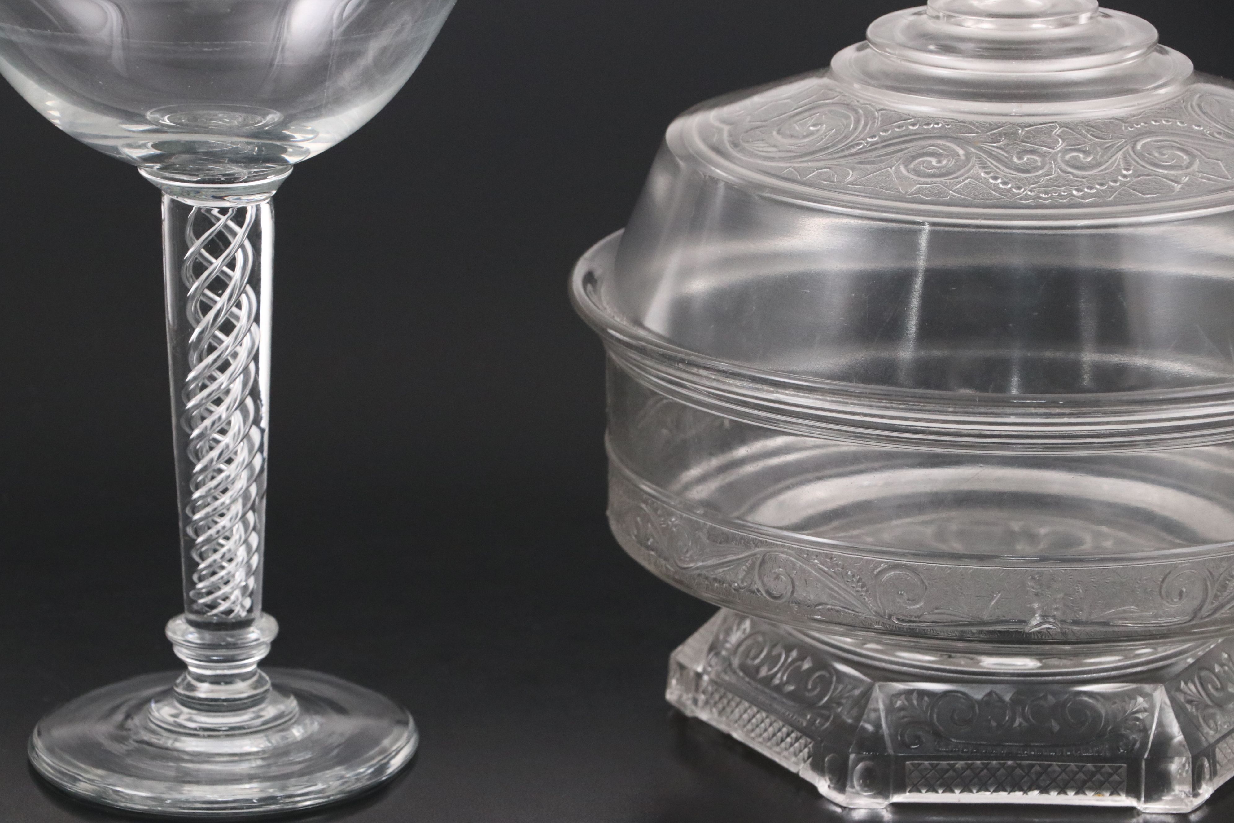 Etched Glass Seafood Cocktails, Glass Compotes, and More Glass Table Décor