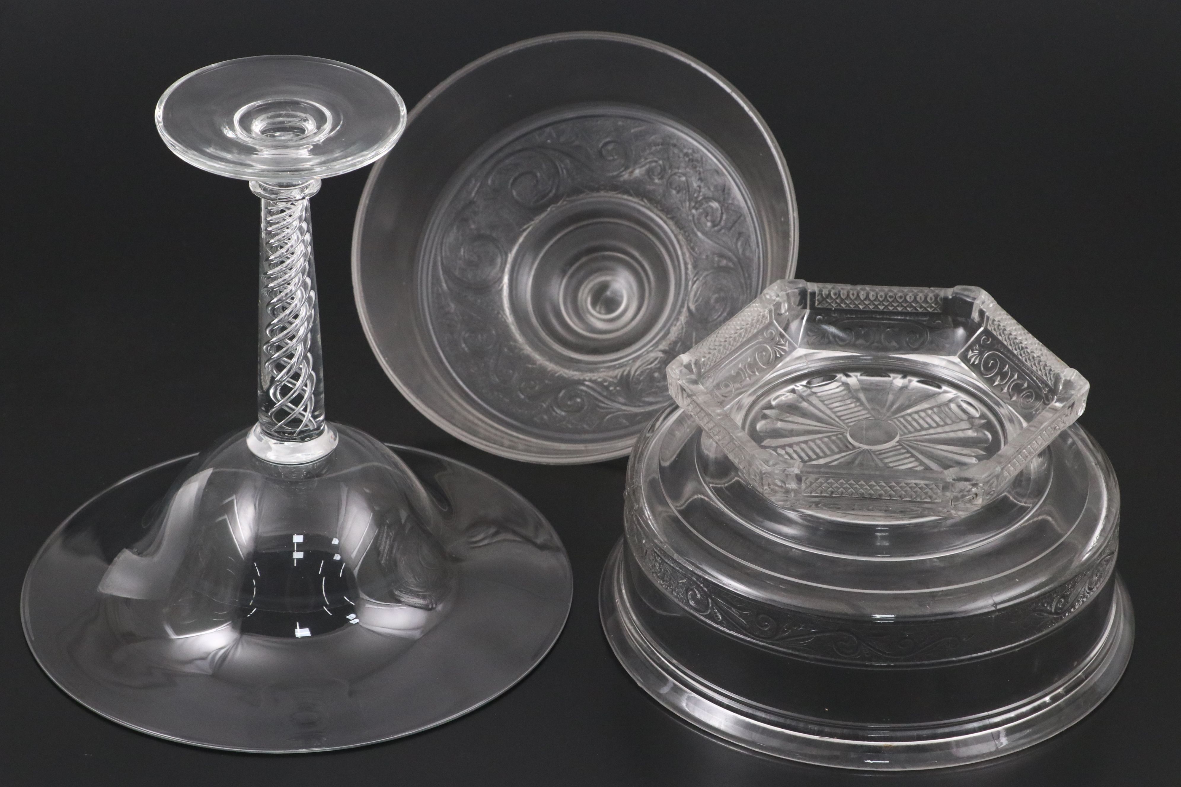 Etched Glass Seafood Cocktails, Glass Compotes, and More Glass Table Décor