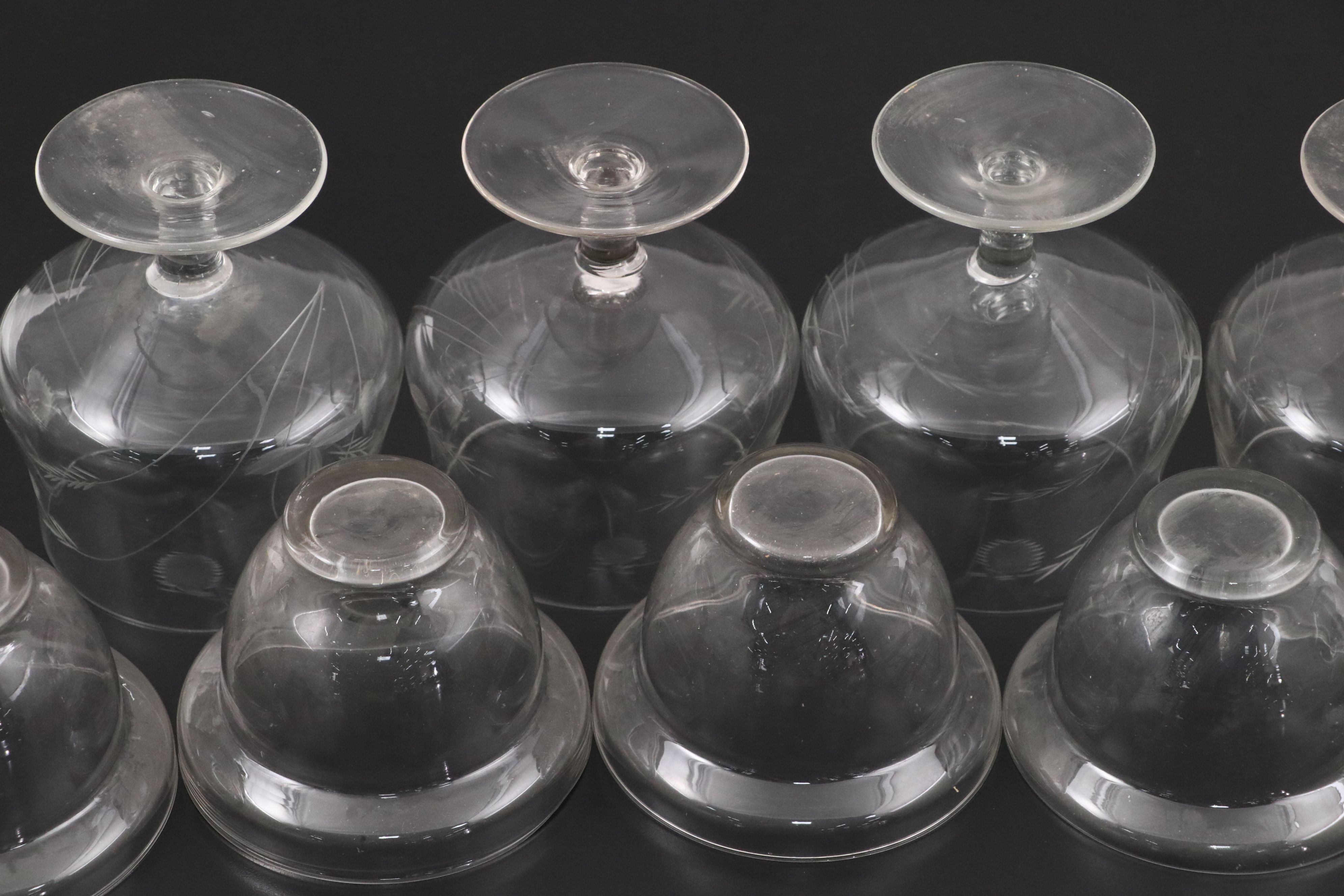 Etched Glass Seafood Cocktails, Glass Compotes, and More Glass Table Décor