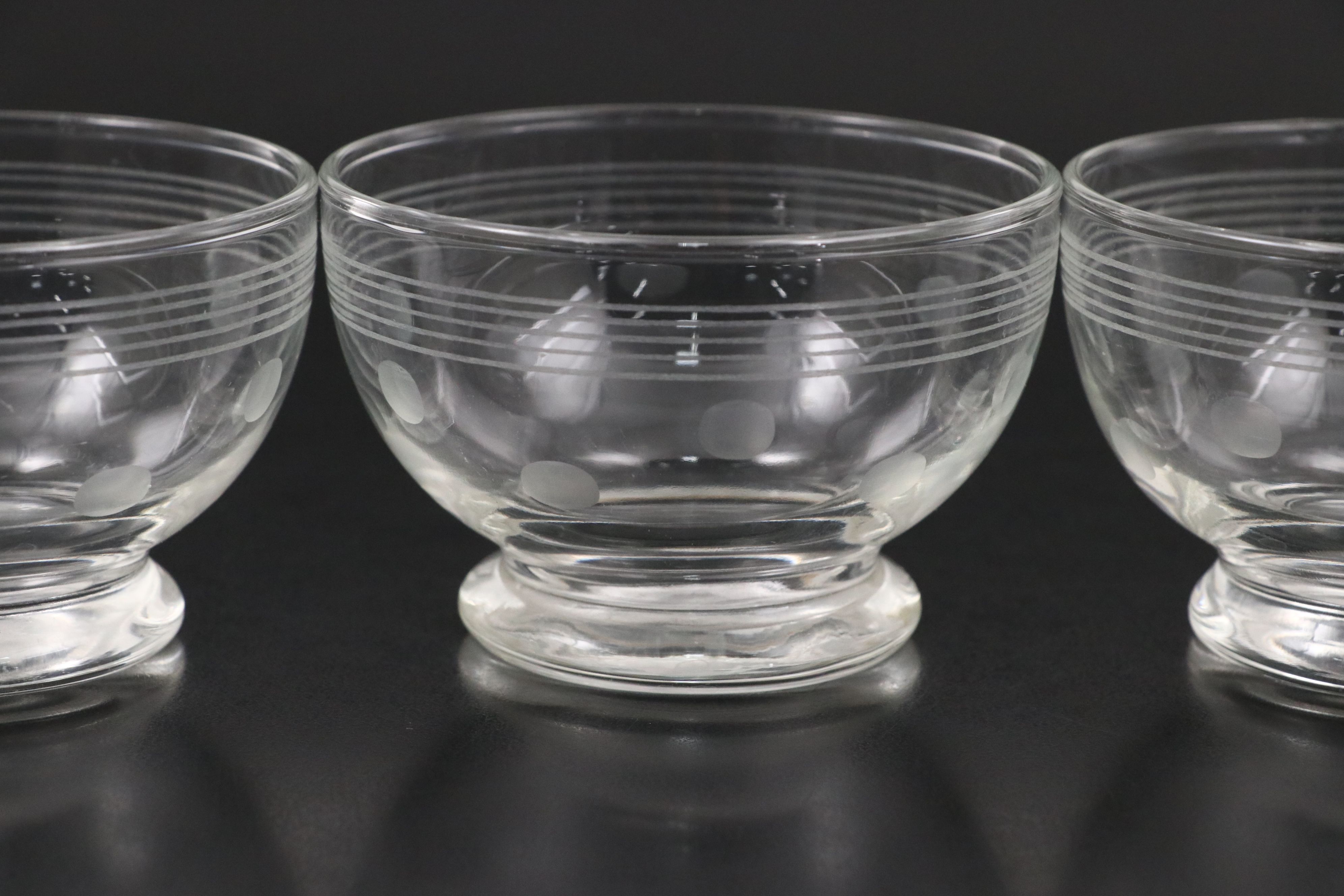 Etched Glass Seafood Cocktails, Glass Compotes, and More Glass Table Décor