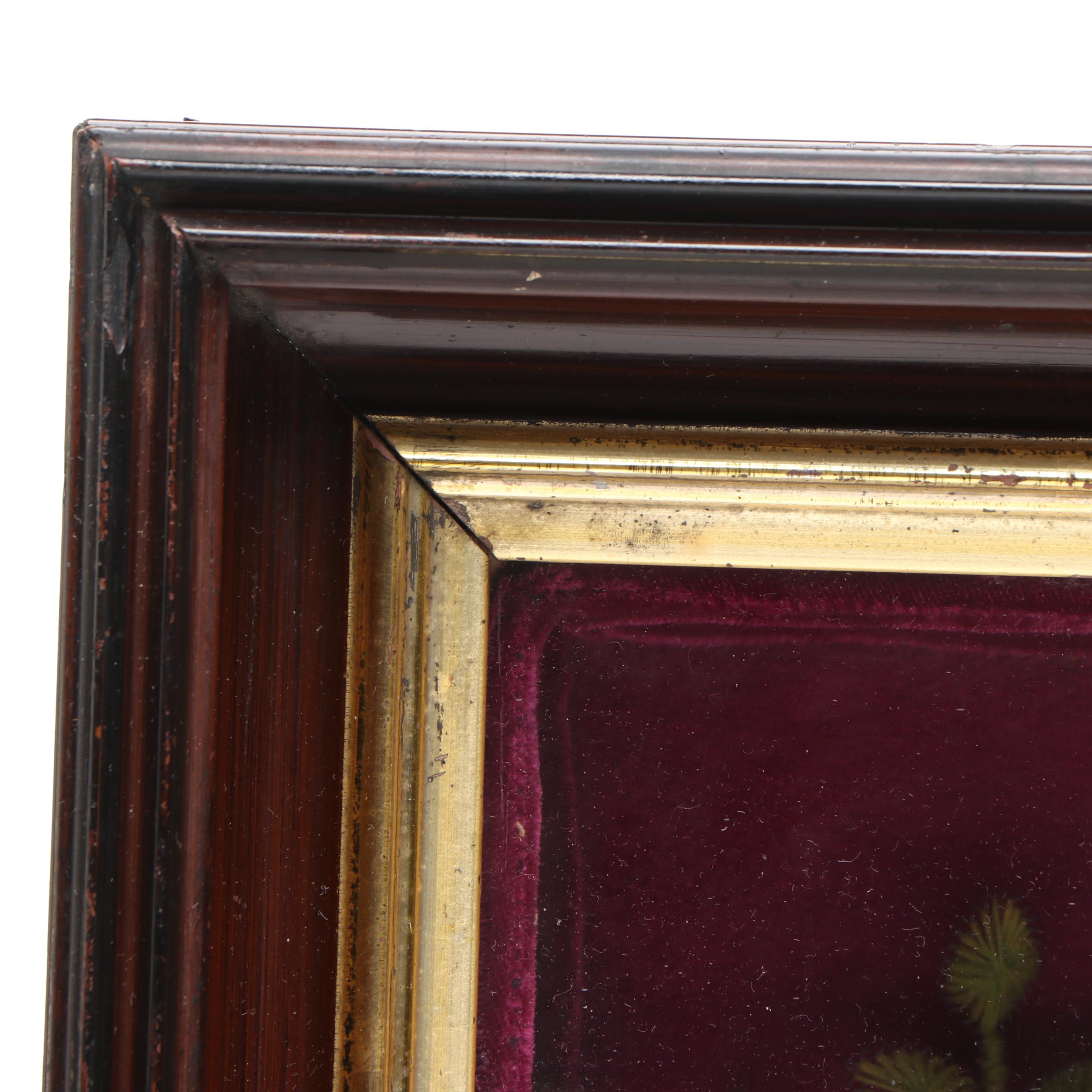 Vintage Framed Handmade Wool Bouquet