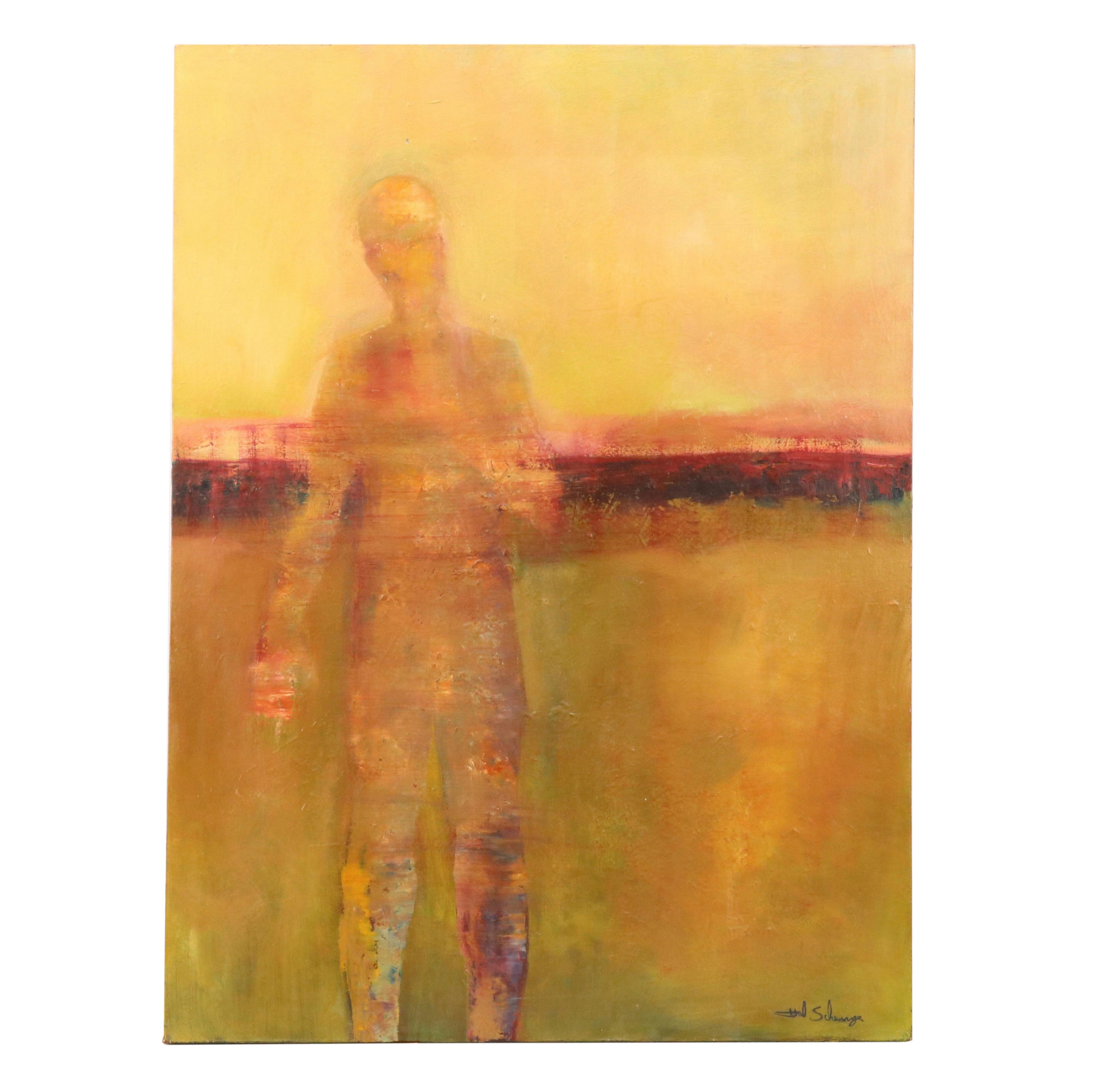 Hal Schwarze Expressionist Style Oil Painting "Archetype"