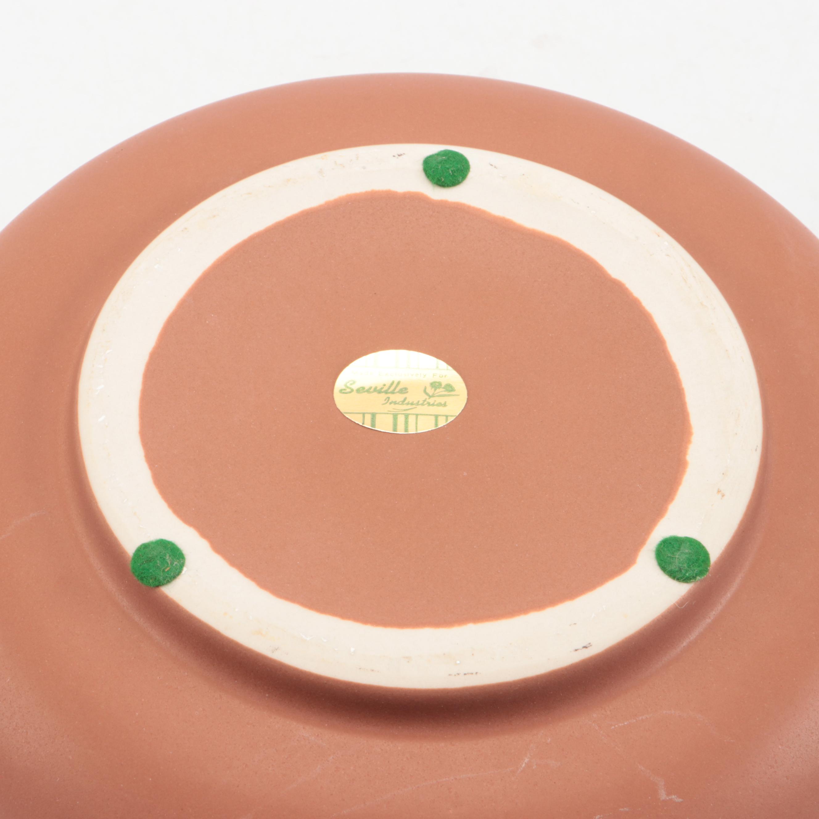 Seville Industries Matte Finish Ceramic Vases and Underplate