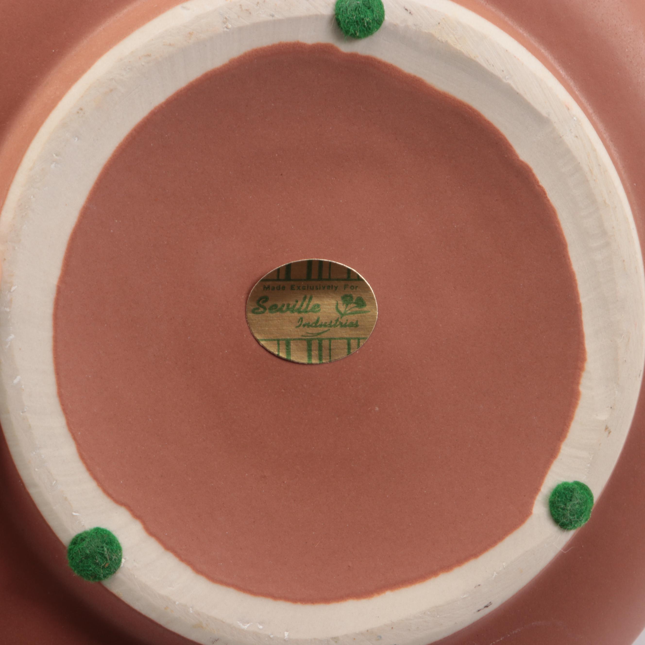 Seville Industries Matte Finish Ceramic Vases and Underplate