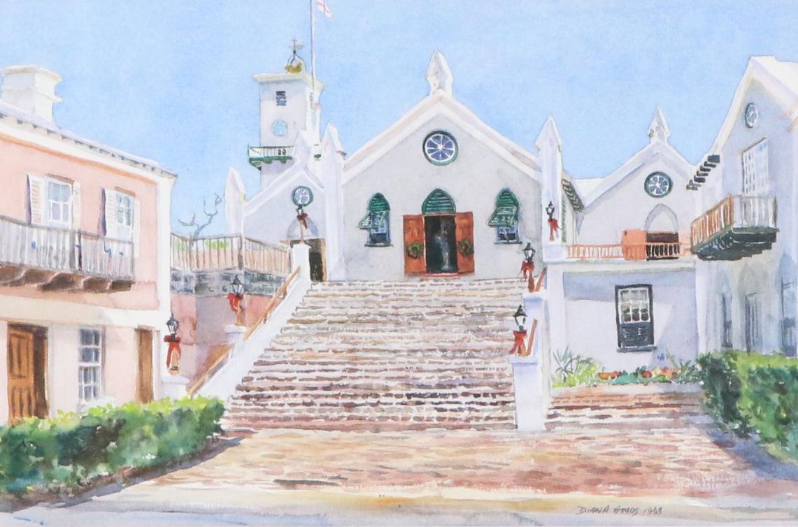 Diana Amos Offset Lithograph "St. Peter's Church," 1998