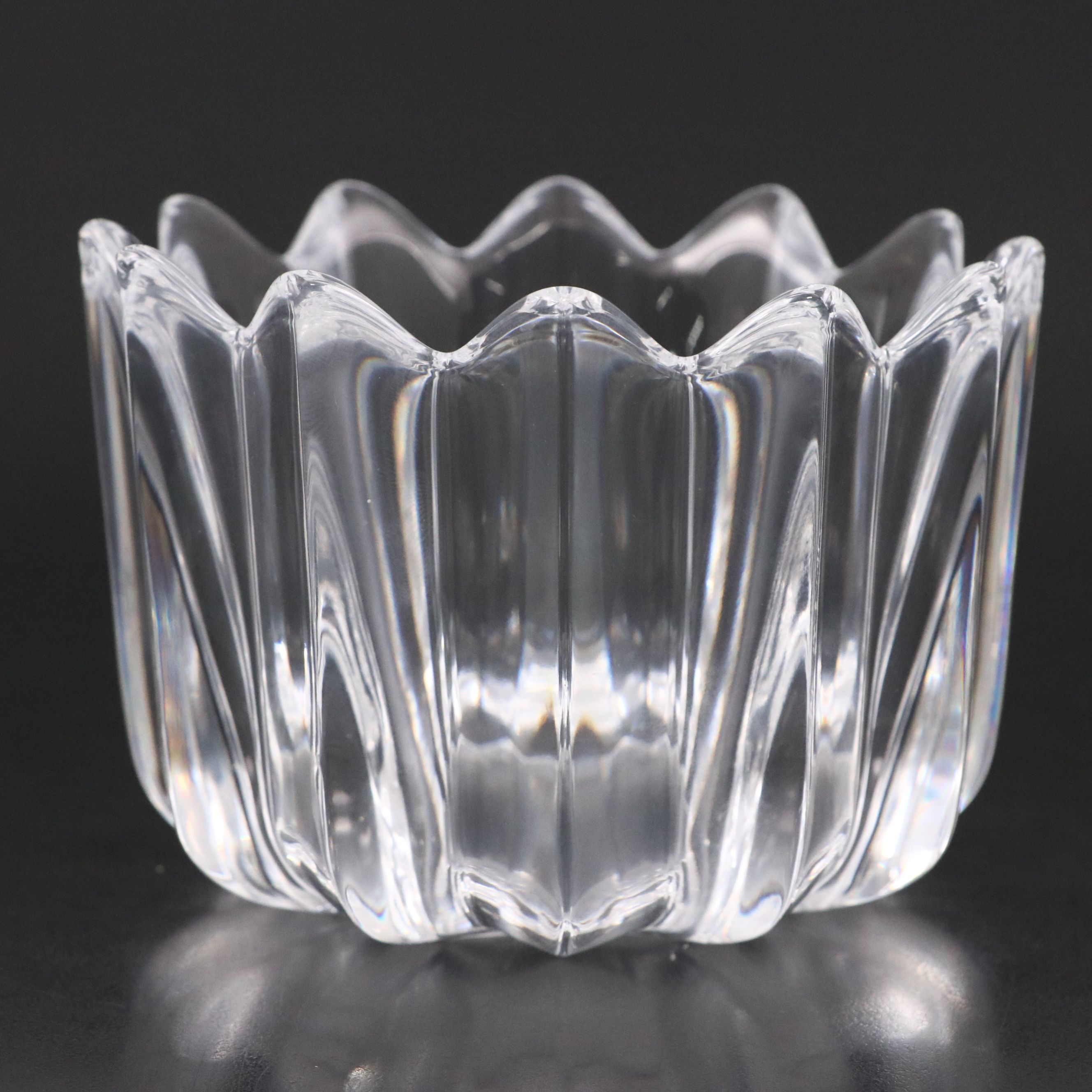 Baccarat "Harmonie" Crystal Vase and "Pouncer" Cat with Orrefors "Fleur" Bowl