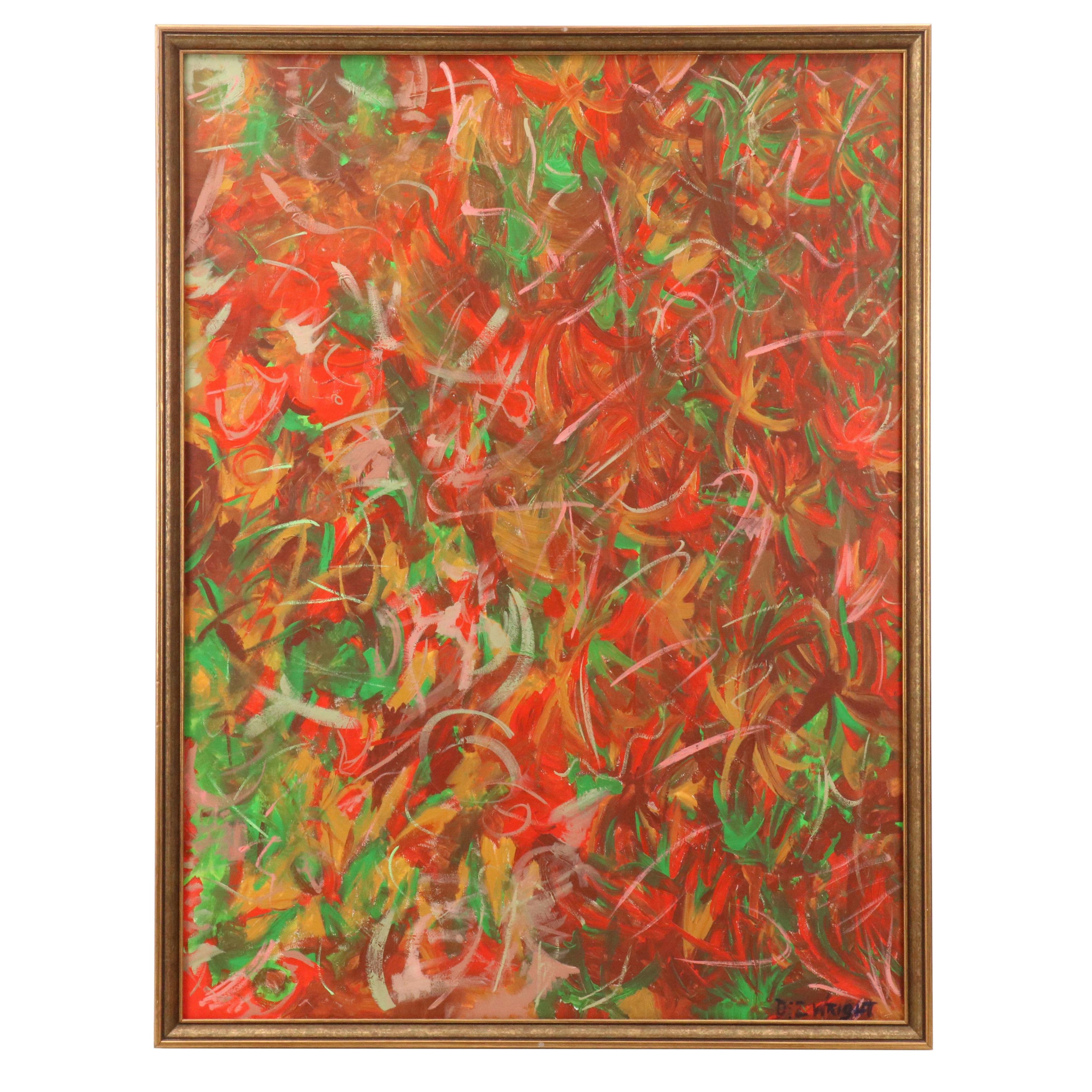 Diz Wright Abstract Oil Painting, Late 20th / 21st Century