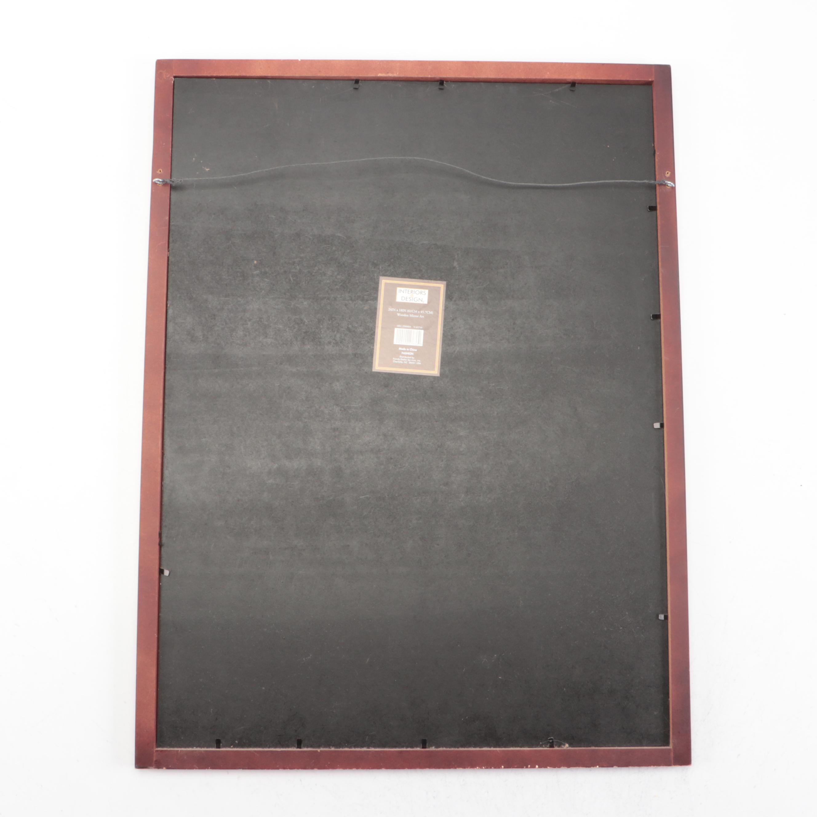 Wood Wall Art with Mirrored Bamboo Cutouts