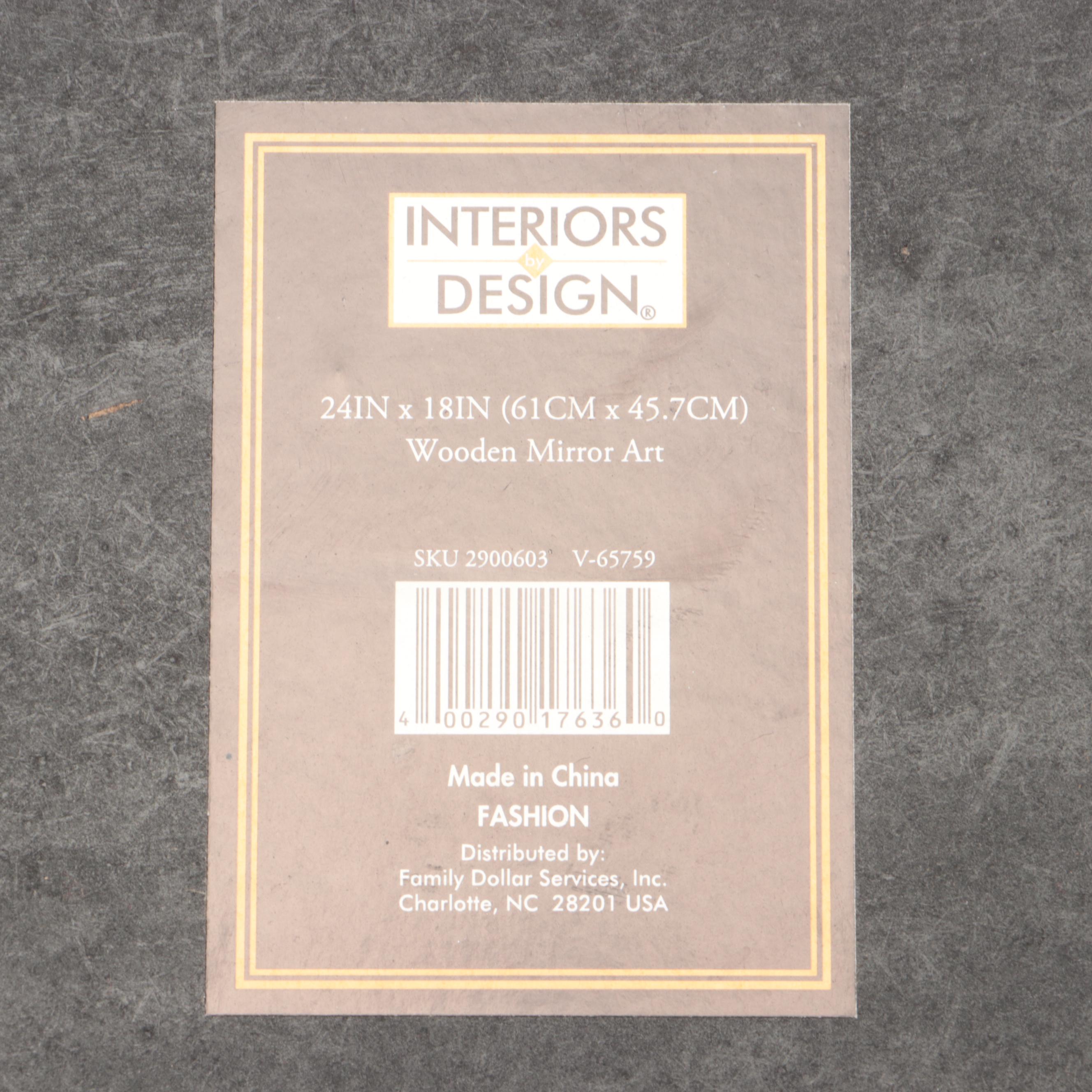 Wood Wall Art with Mirrored Bamboo Cutouts