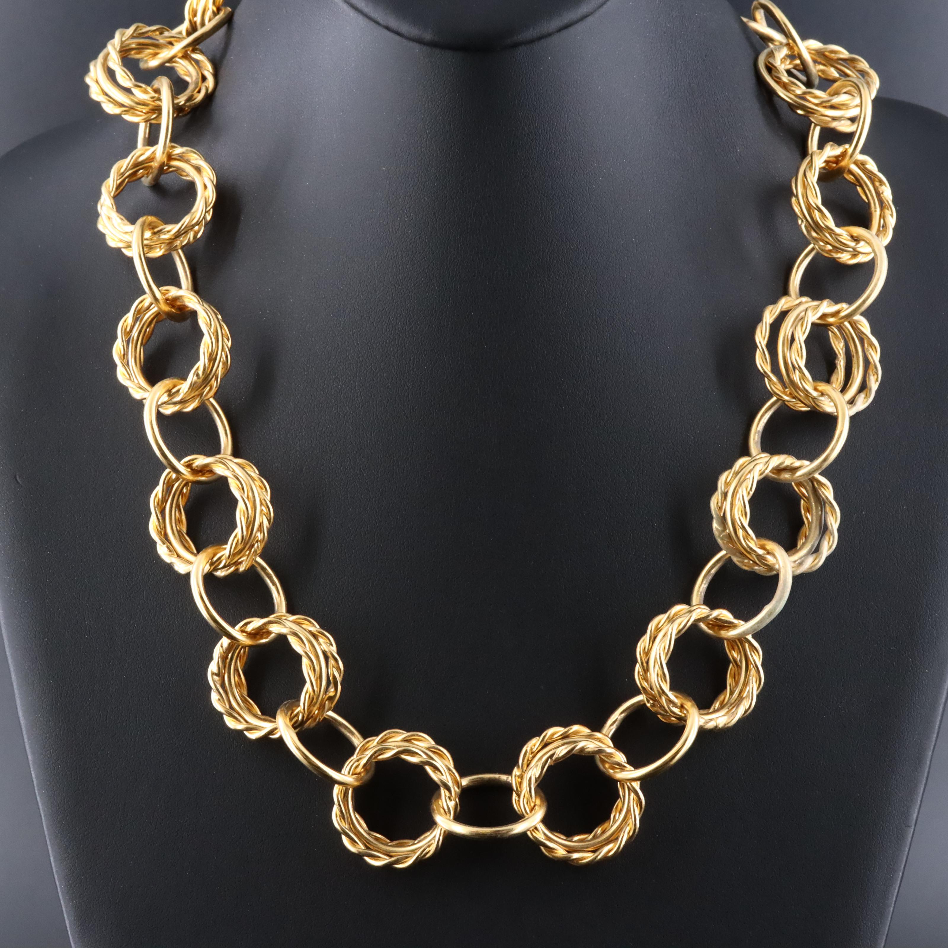 Sibilia Brass Circle Link Necklace
