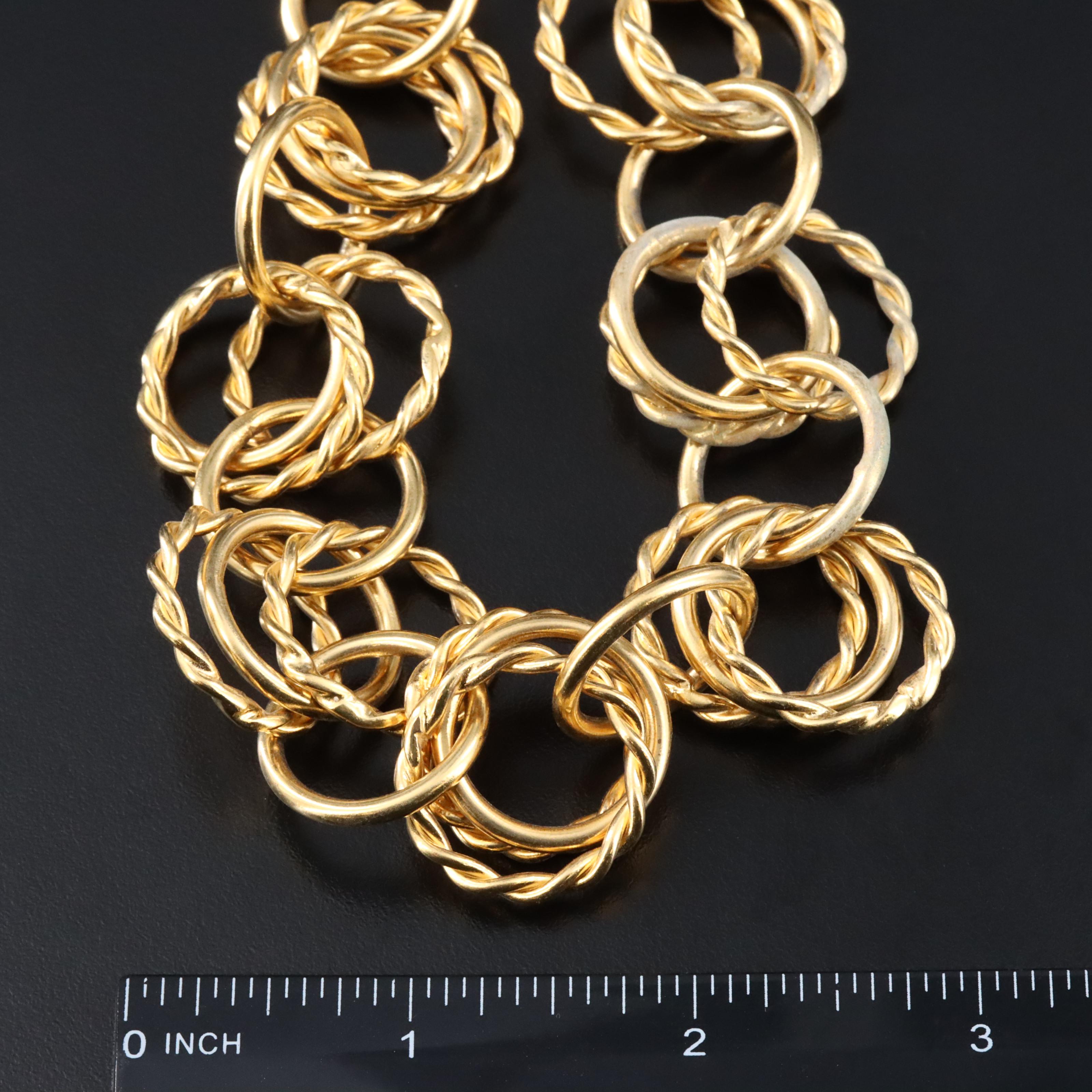 Sibilia Brass Circle Link Necklace