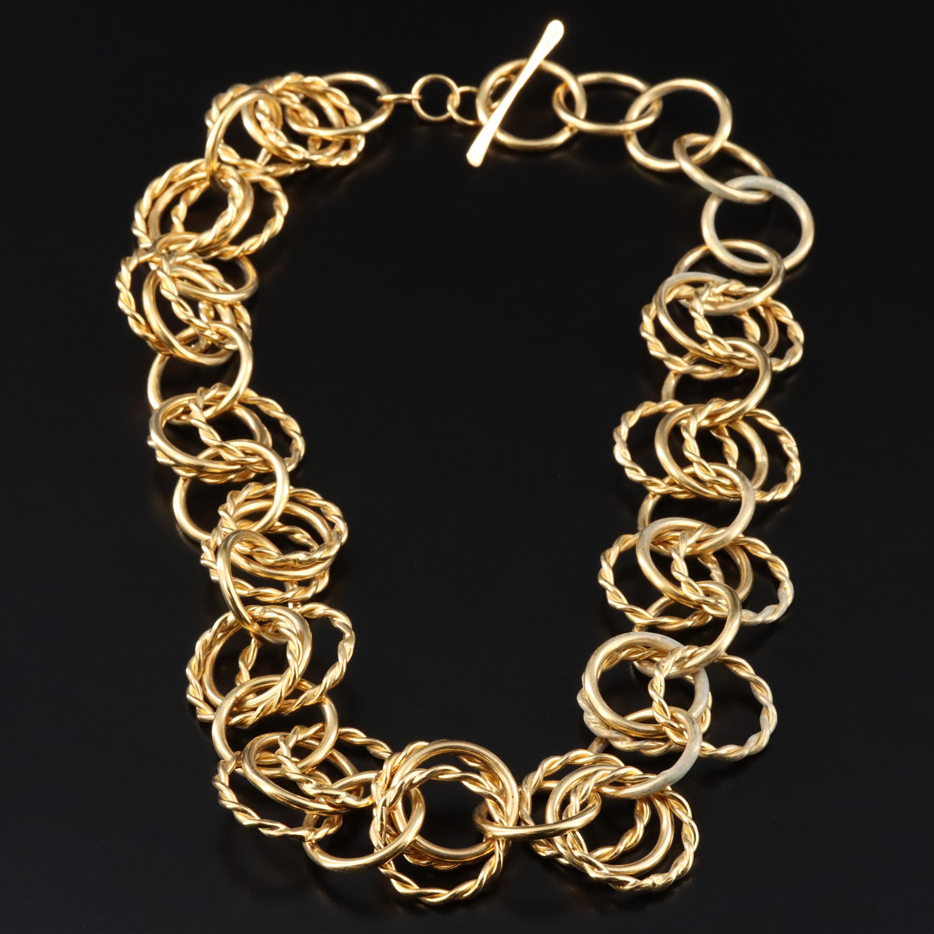 Sibilia Brass Circle Link Necklace