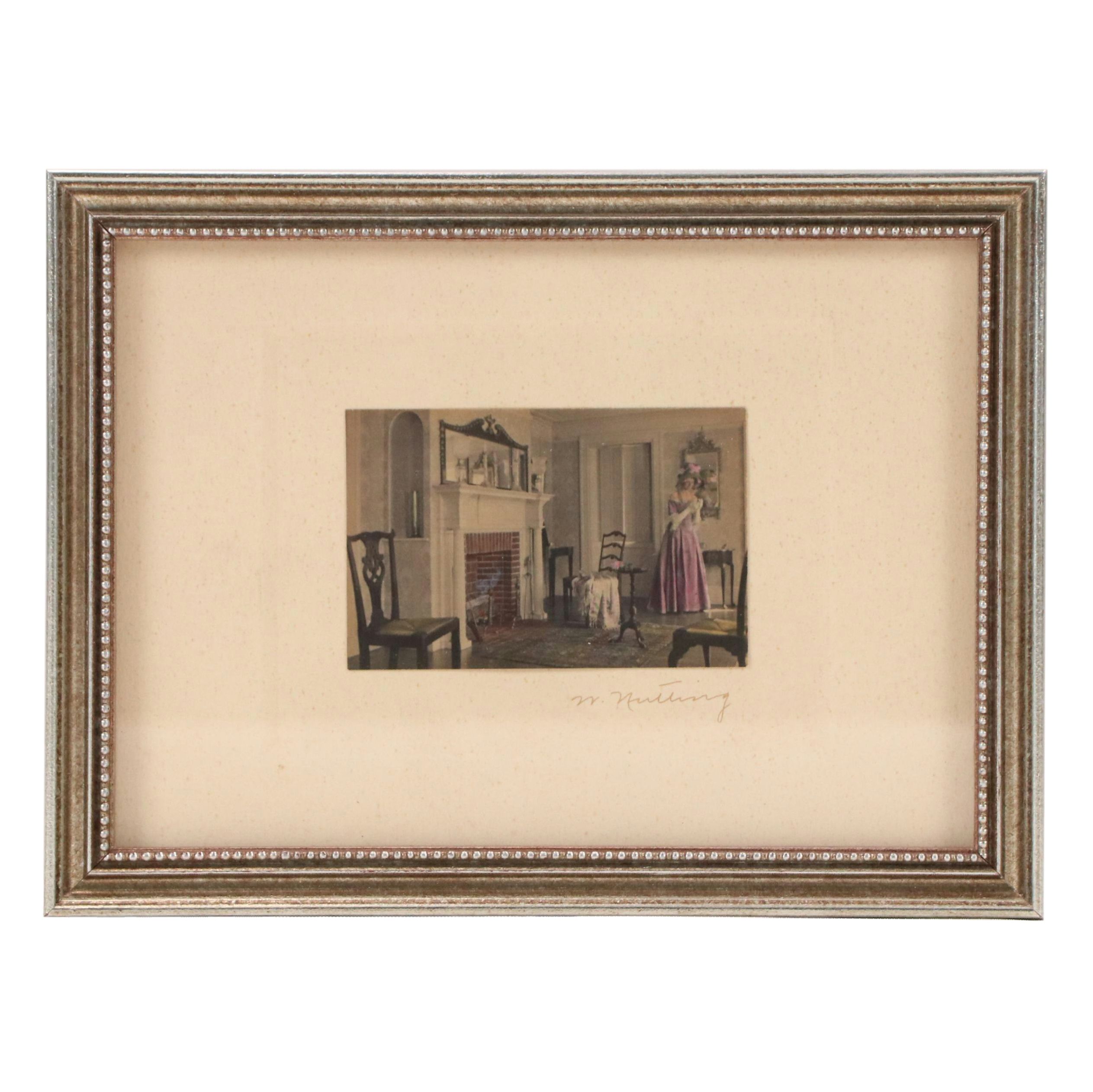 Wallace Nutting Hand-Colored Platinotype of Colonial Woman, Early 20th Century