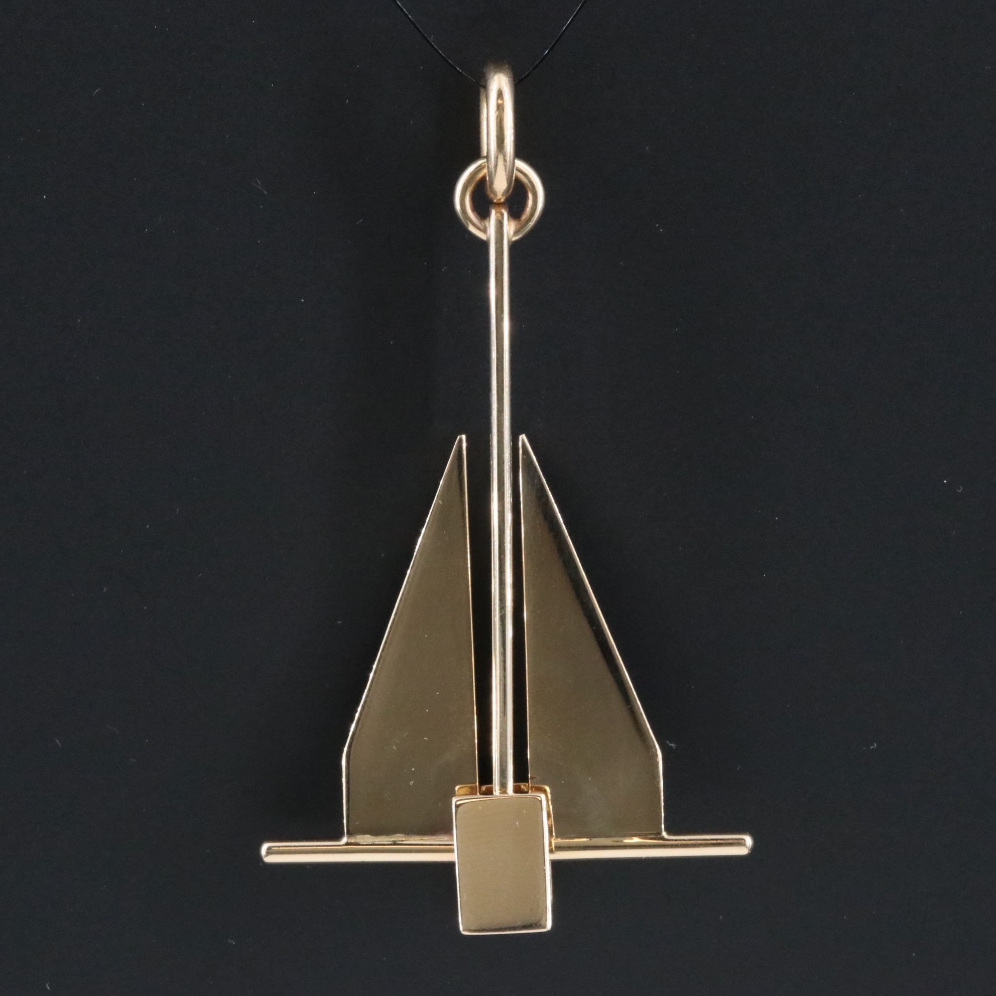 14K Articulated Fluke Anchor Pendant