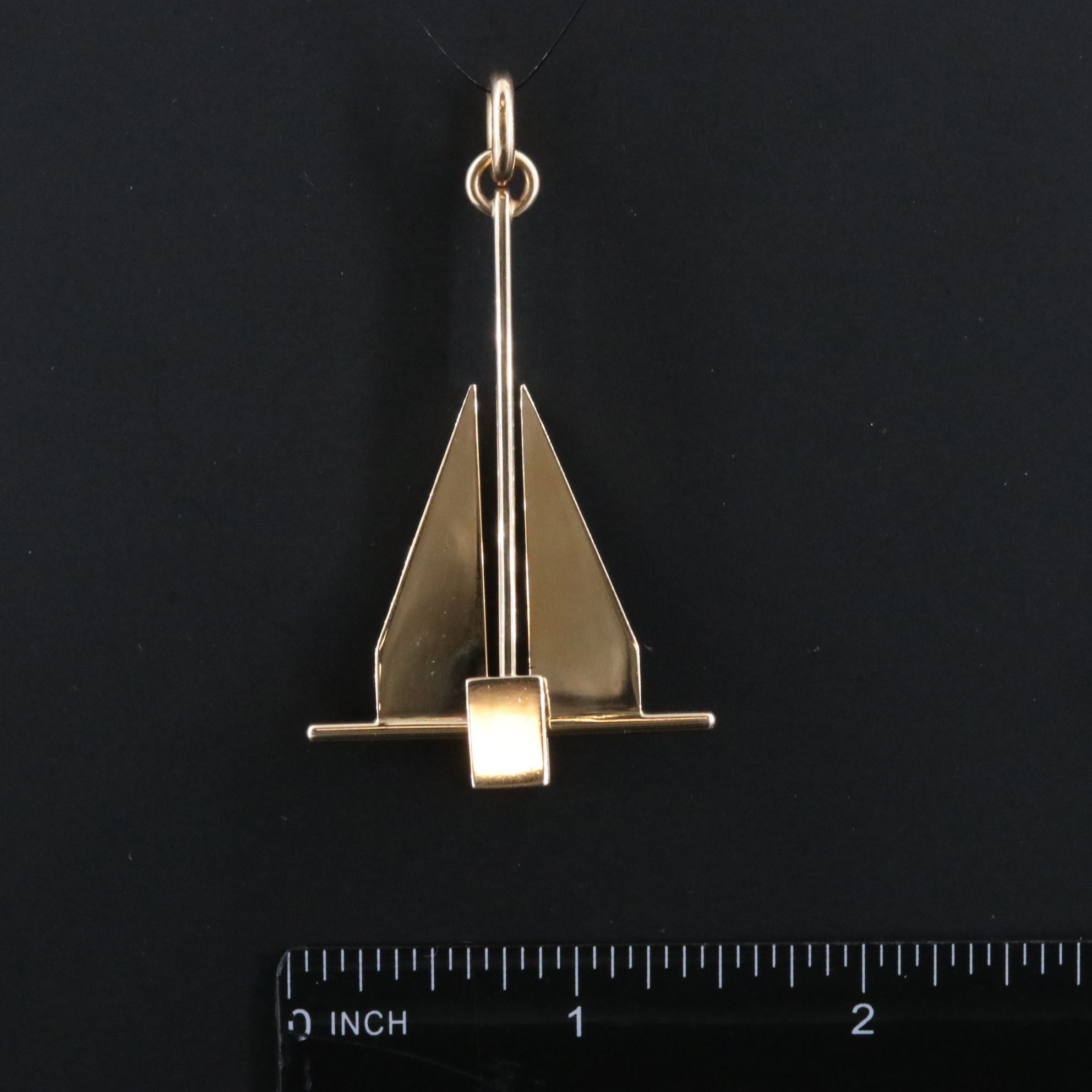 14K Articulated Fluke Anchor Pendant