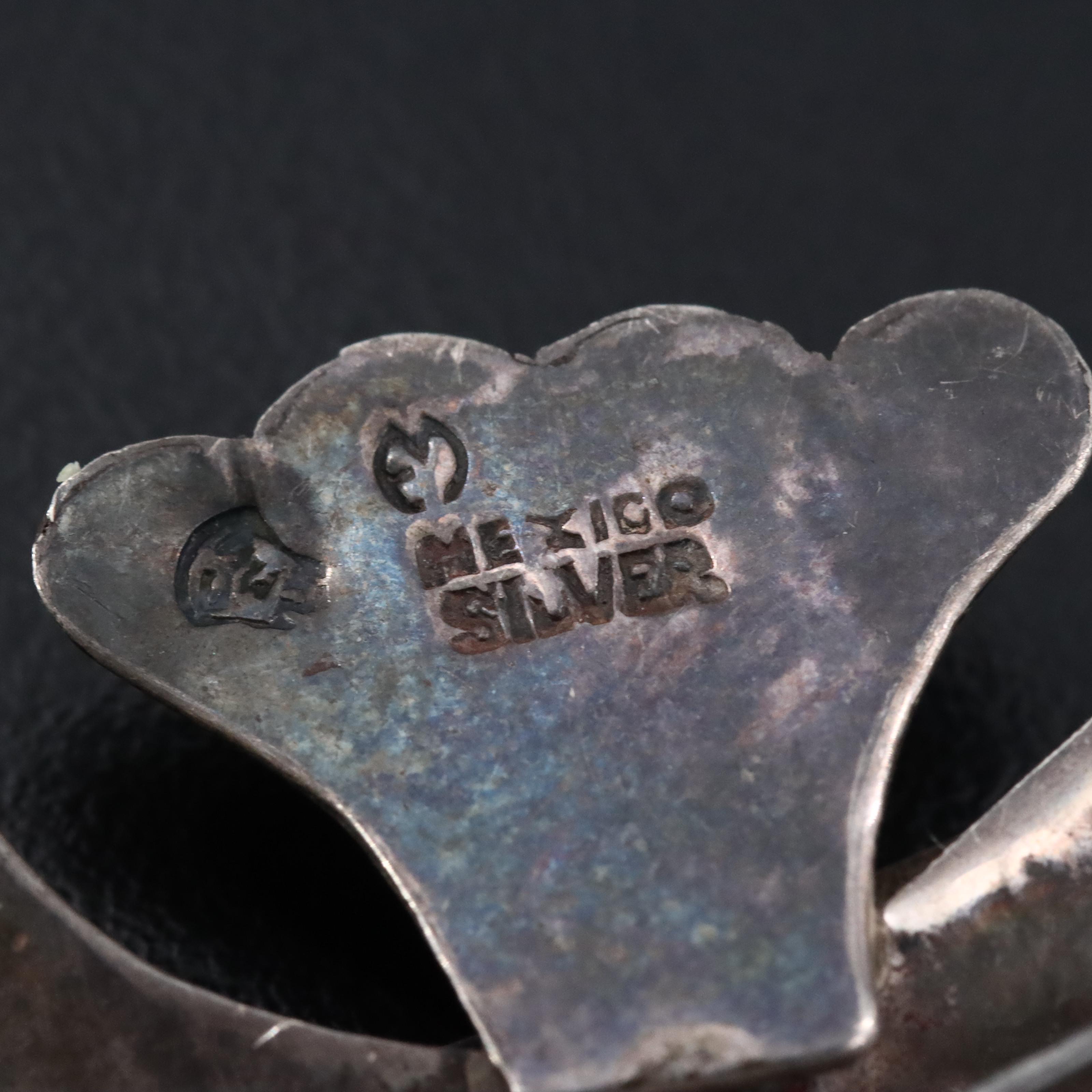 Early Mexican Taxco Modernist Sterling Amethyst Bird Brooch