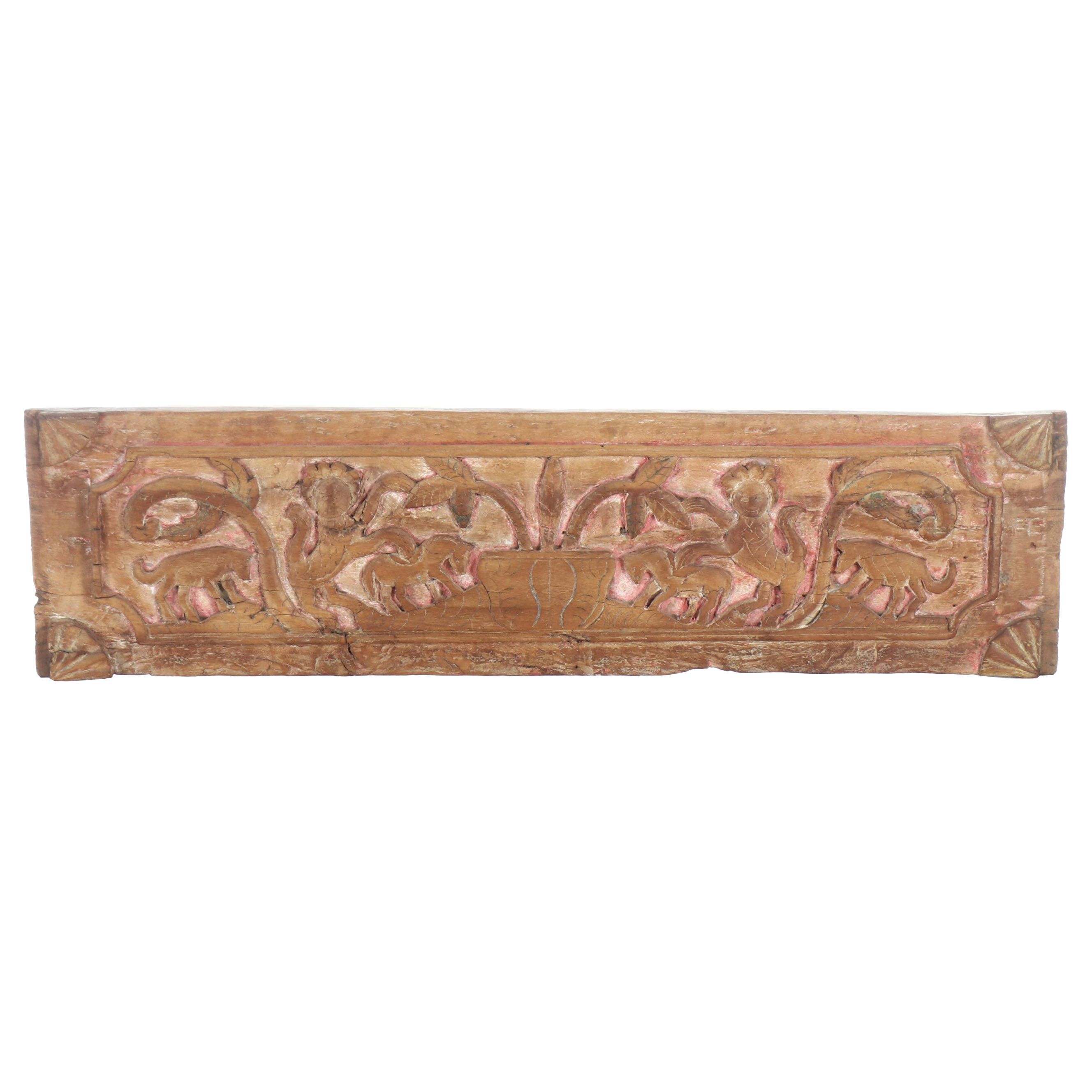 Southeast Asian Style Carved Wood Panel