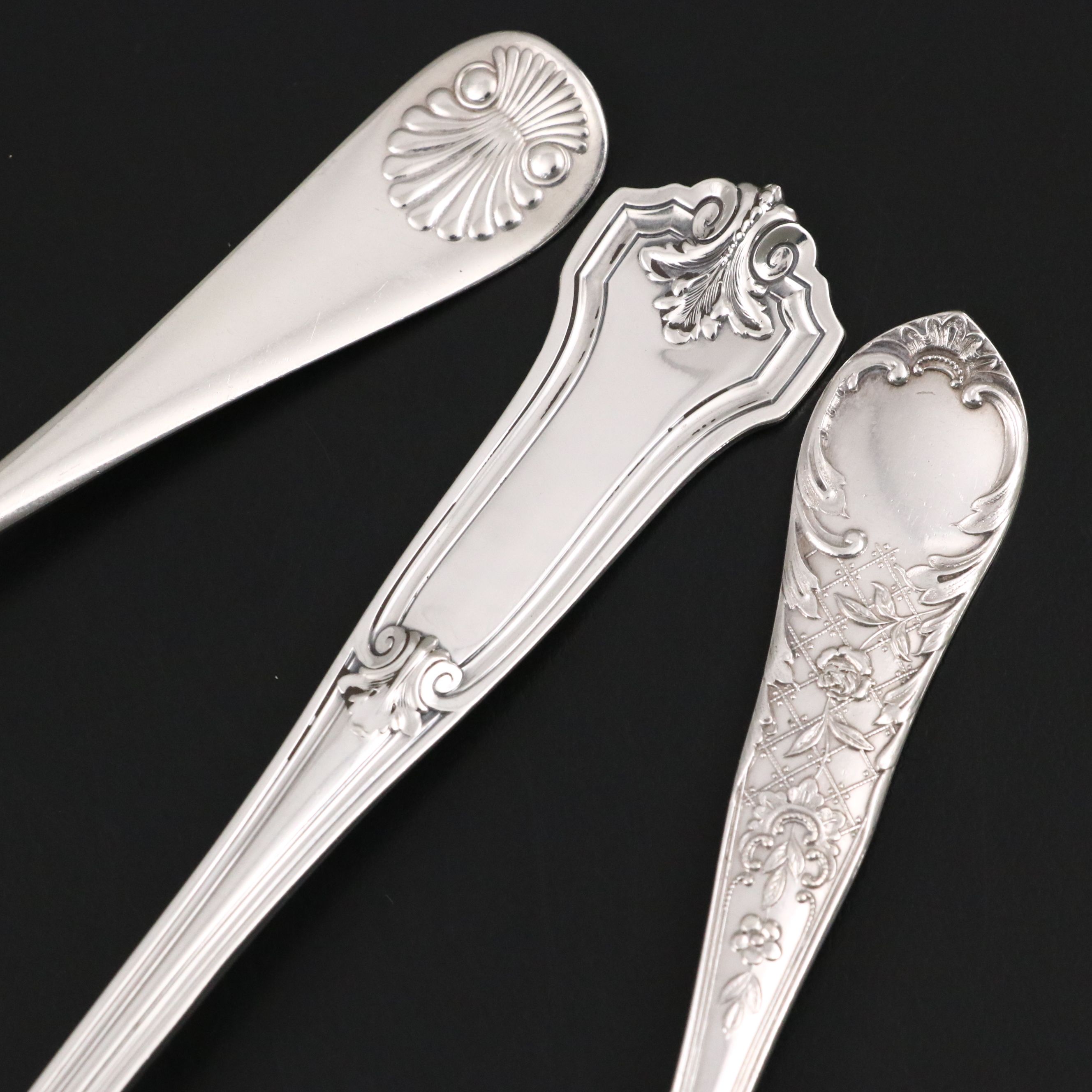 Norwegian and American Silver Cake Serving Spoons, Late 19th/ Early 20th C.