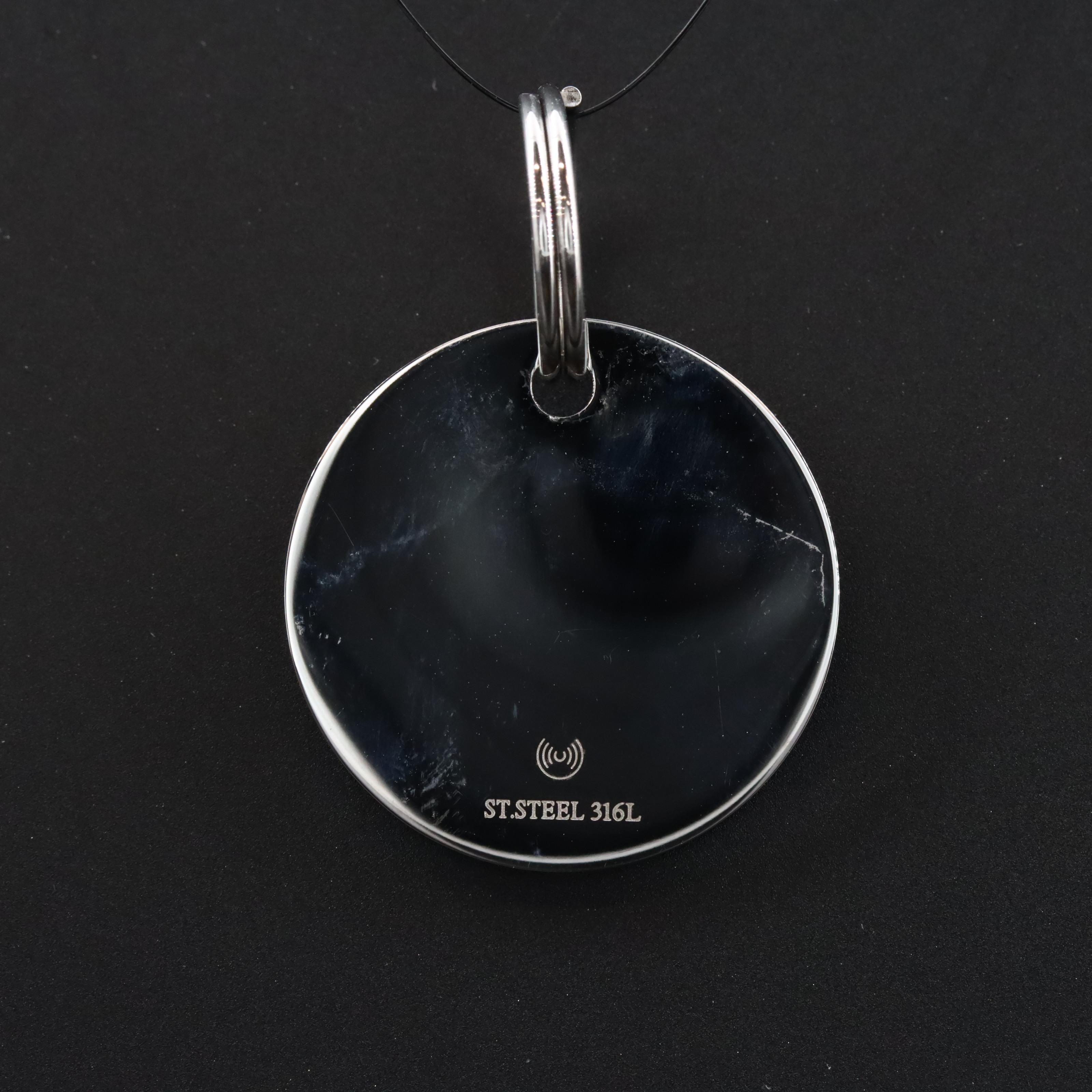 Two Tone Stainless Steel Diamond Dog Paw Key Chain