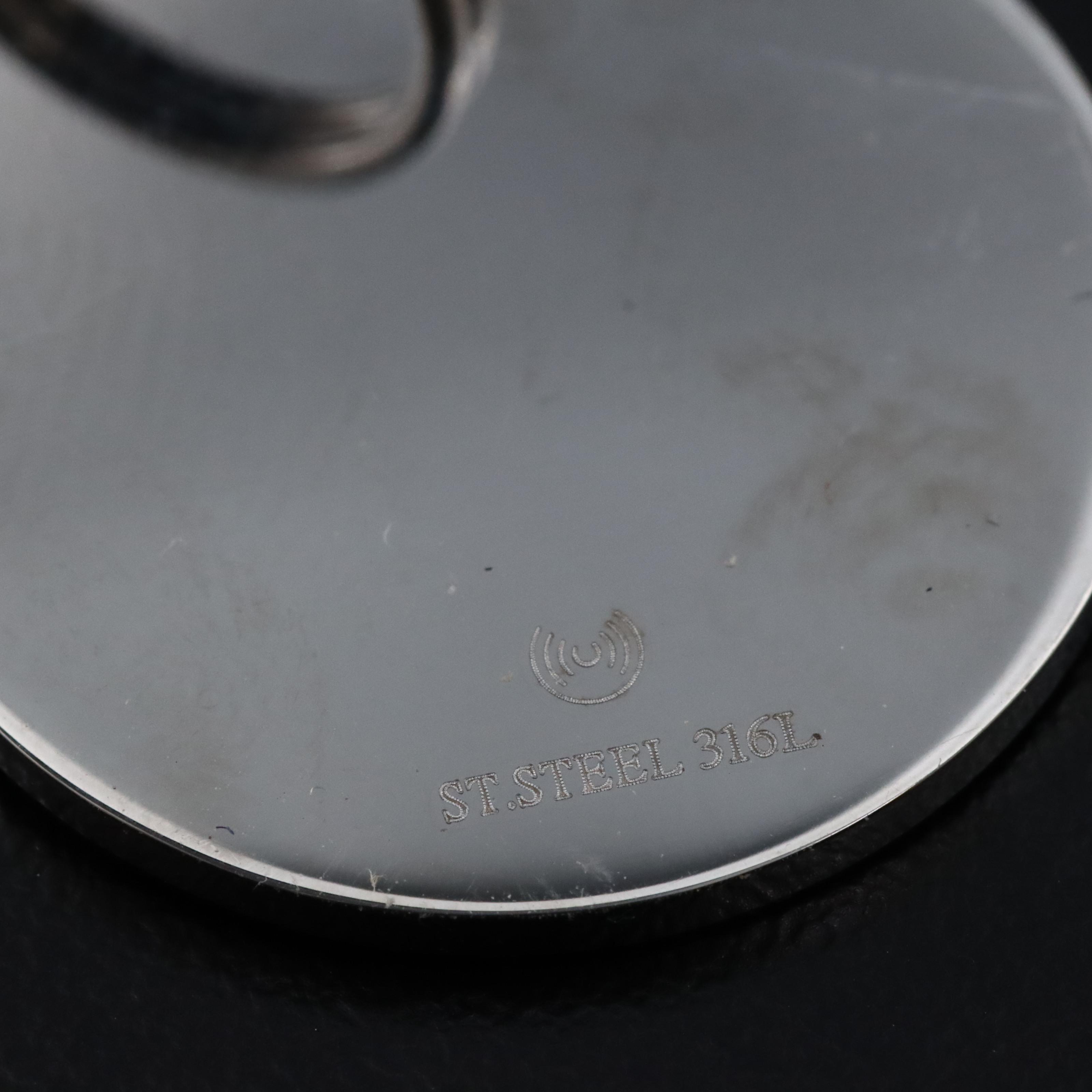 Two Tone Stainless Steel Diamond Dog Paw Key Chain