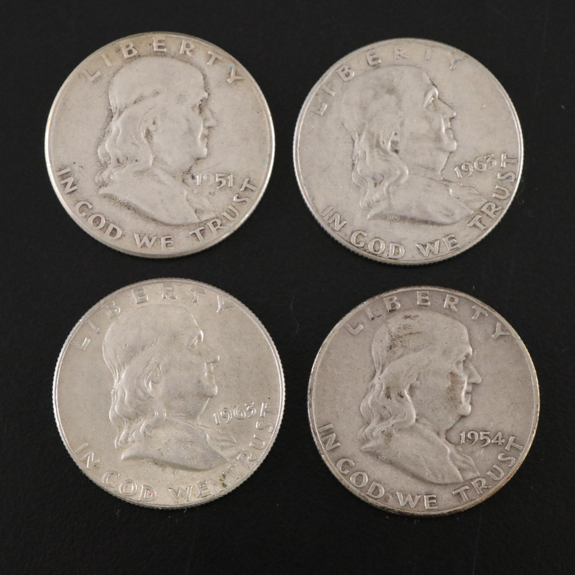 Twenty Franklin Silver Half  Dollars