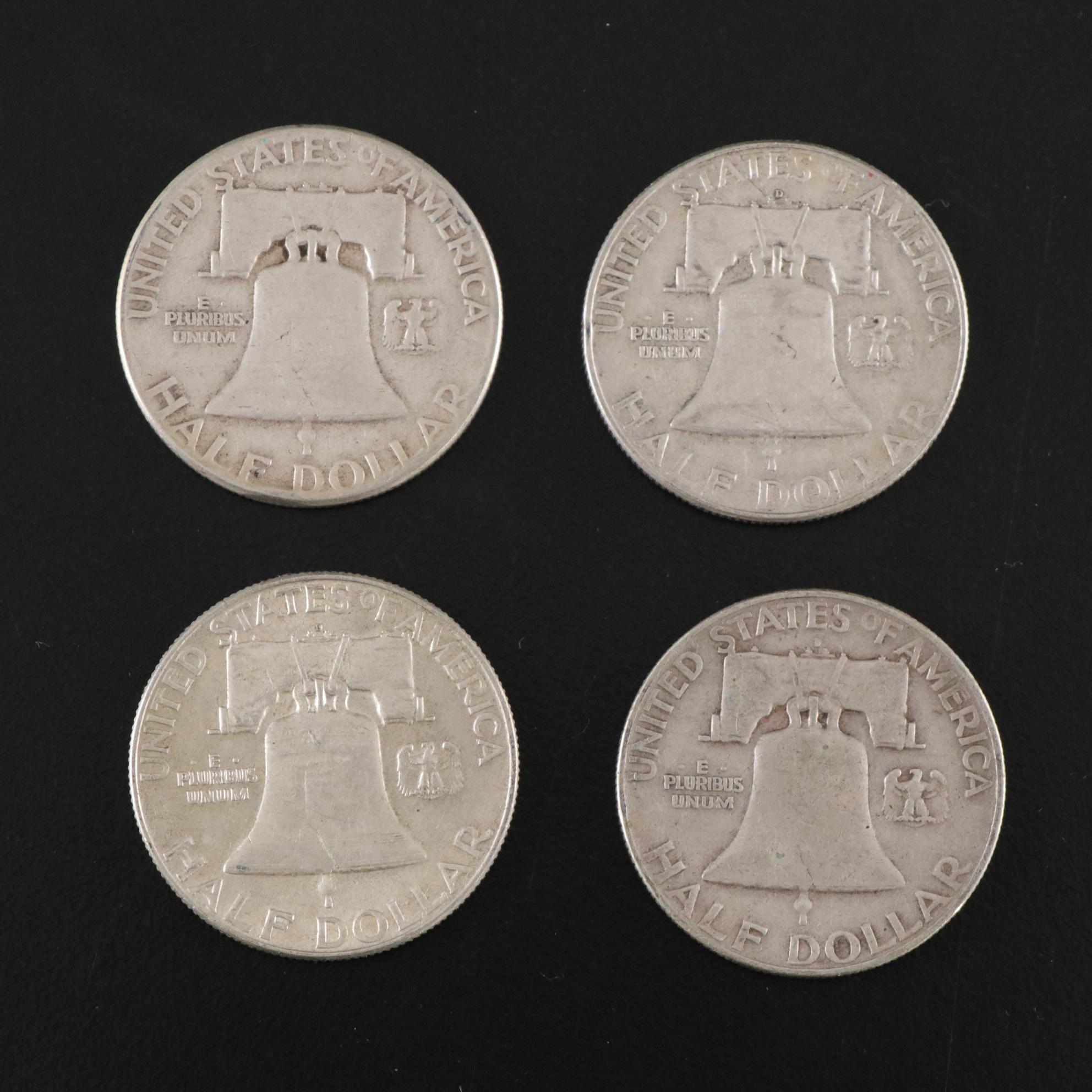 Twenty Franklin Silver Half  Dollars