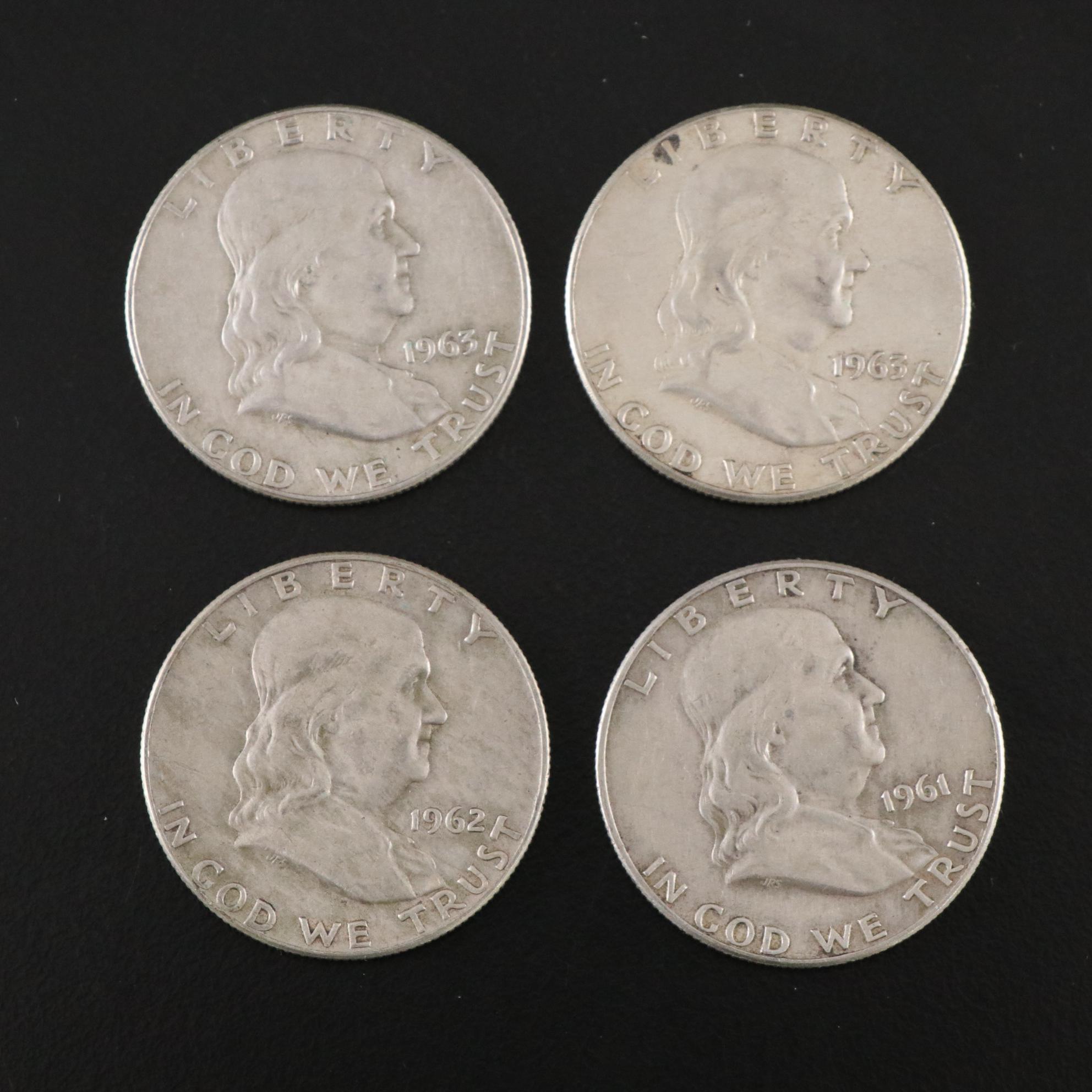 Twenty Franklin Silver Half  Dollars