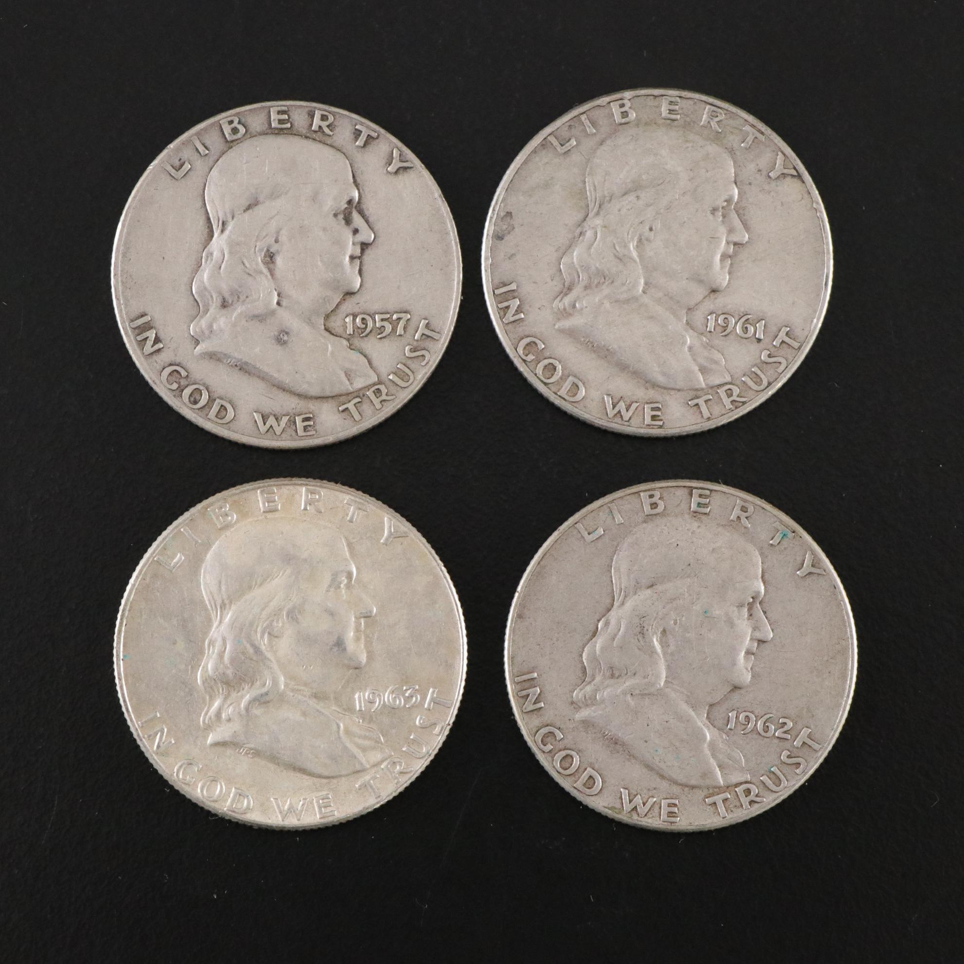 Twenty Franklin Silver Half  Dollars
