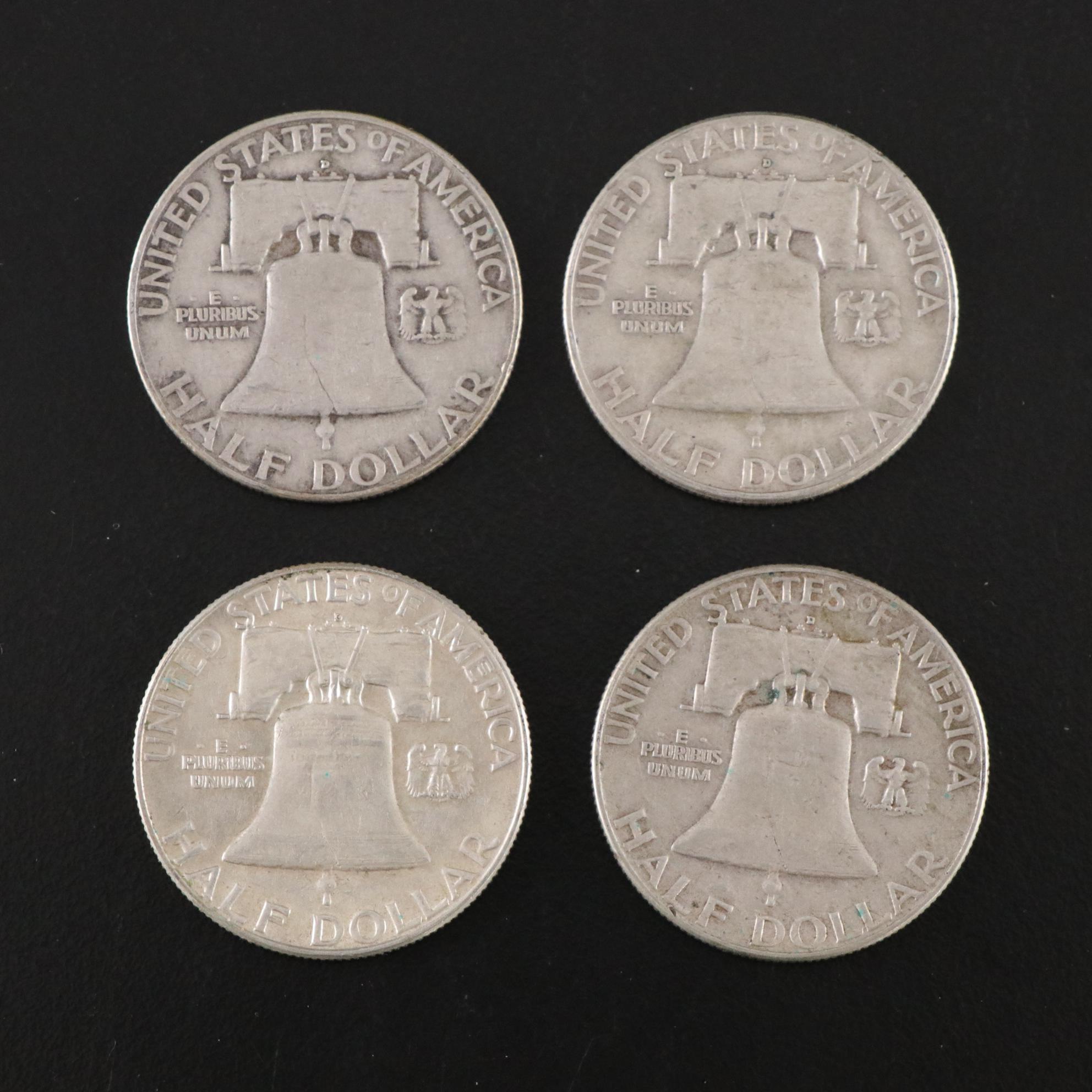 Twenty Franklin Silver Half  Dollars