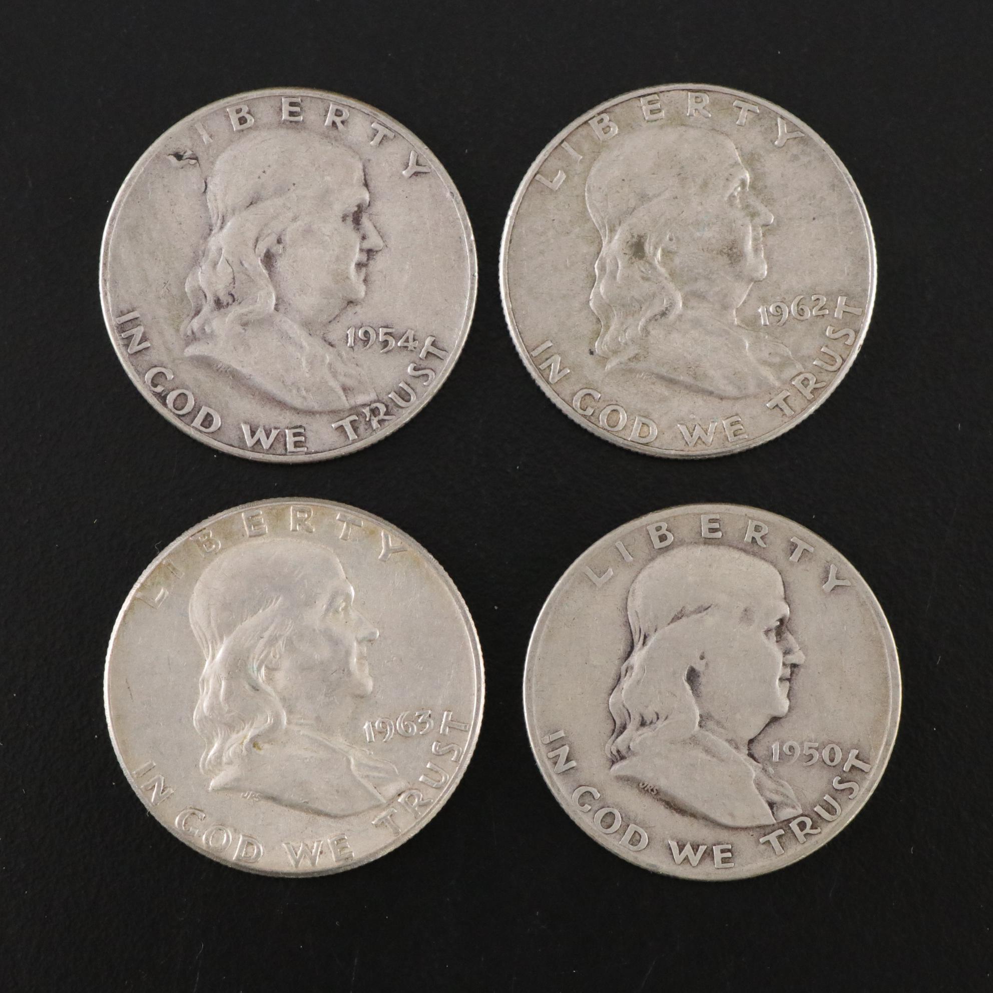 Twenty Franklin Silver Half  Dollars