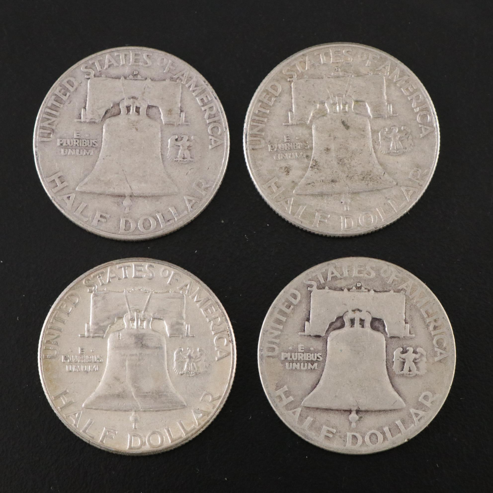 Twenty Franklin Silver Half  Dollars