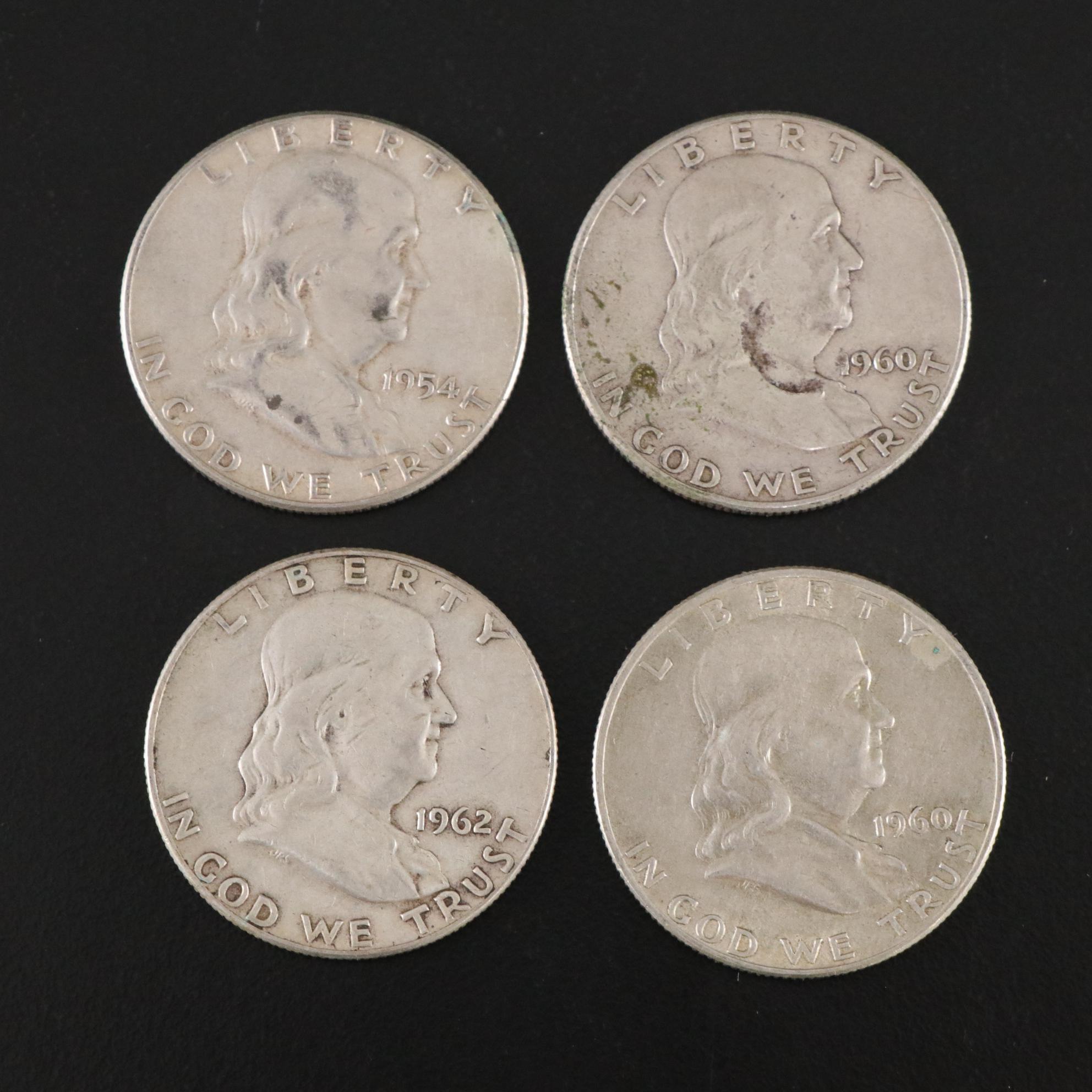 Twenty Franklin Silver Half  Dollars