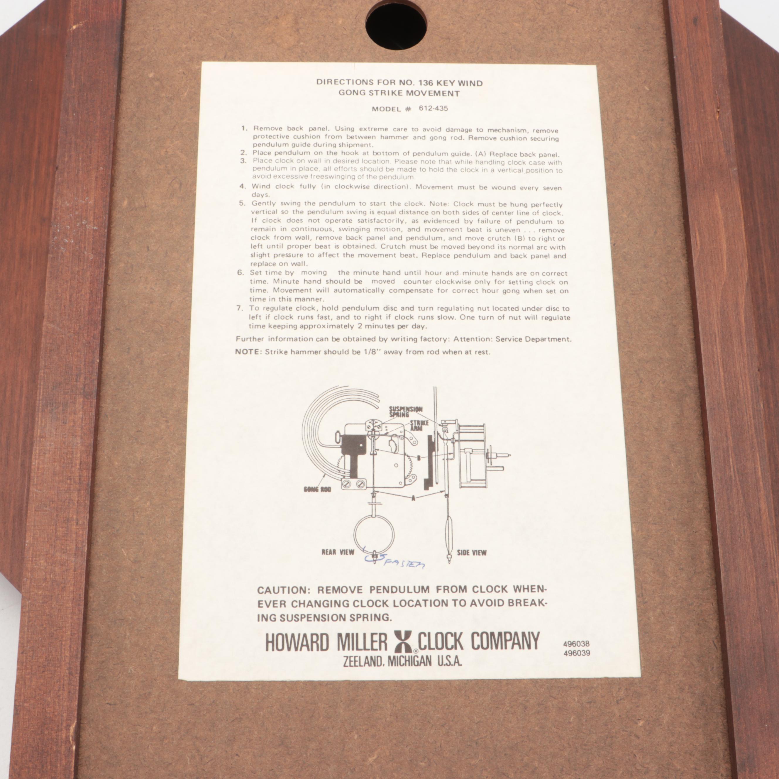 Howard Miller Wooden Wall Clock