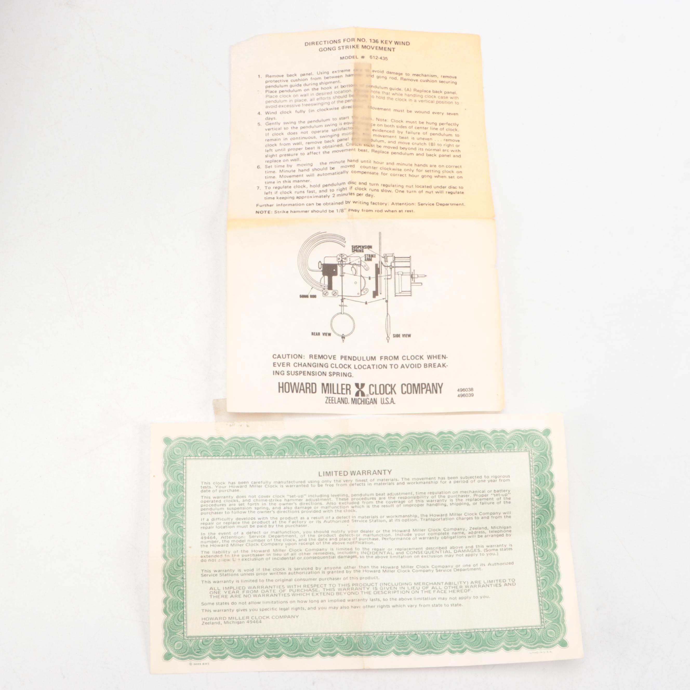 Howard Miller Wooden Wall Clock