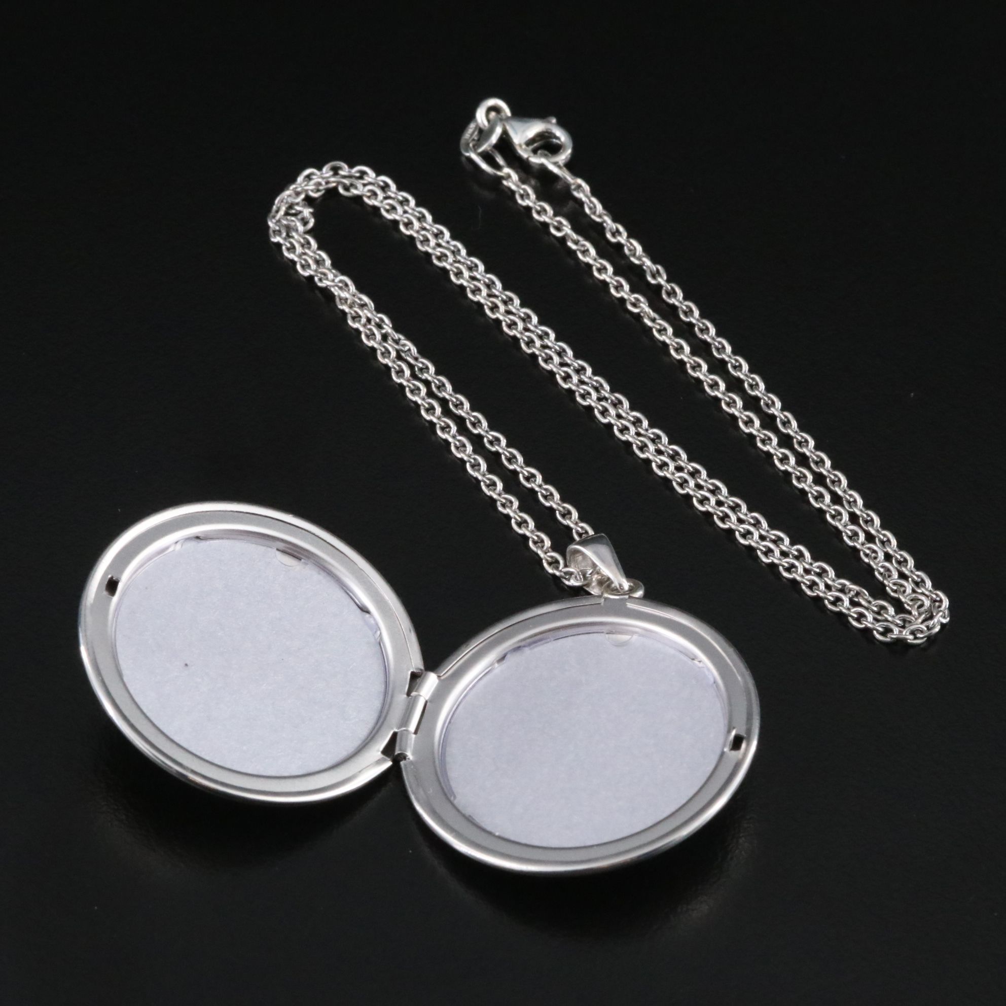 Sterling Photo Locket Pendant Necklace