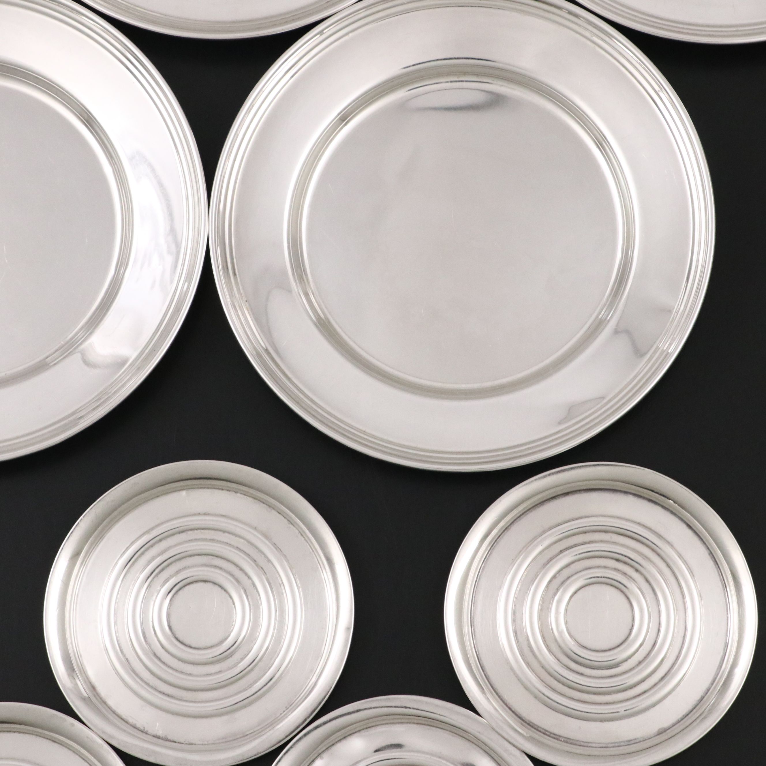 American Sterling Silver Accent Plates, Early to Mid-20th Century