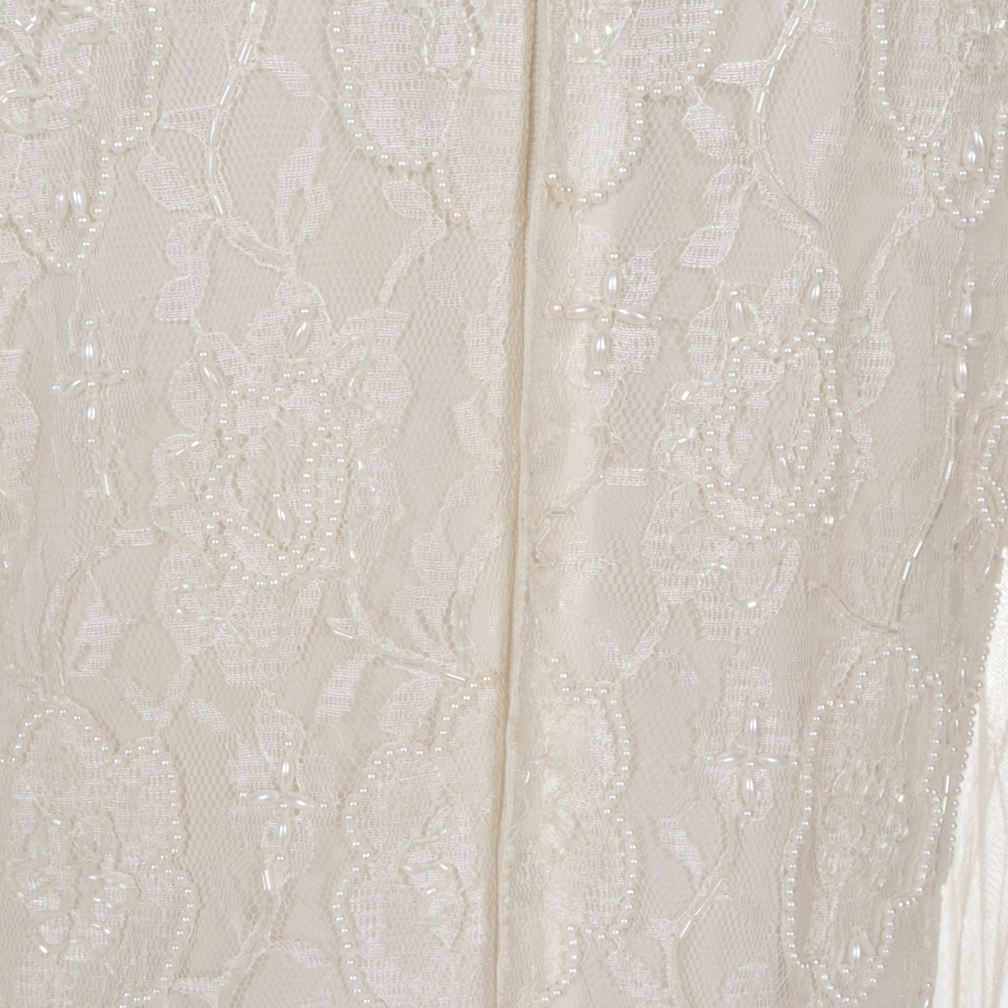 Beaded Drama Embellished Ivory Lace and Chiffon Wedding Dress